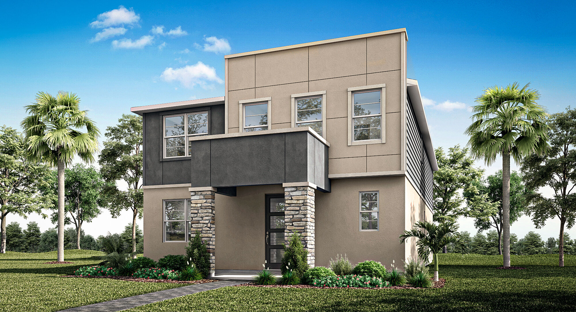  Elevation Front with window and exterior stone