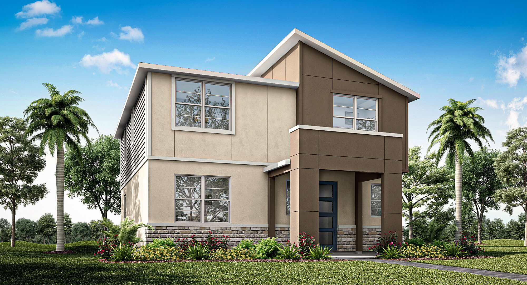  Elevation Front with window, door and exterior clapboard
