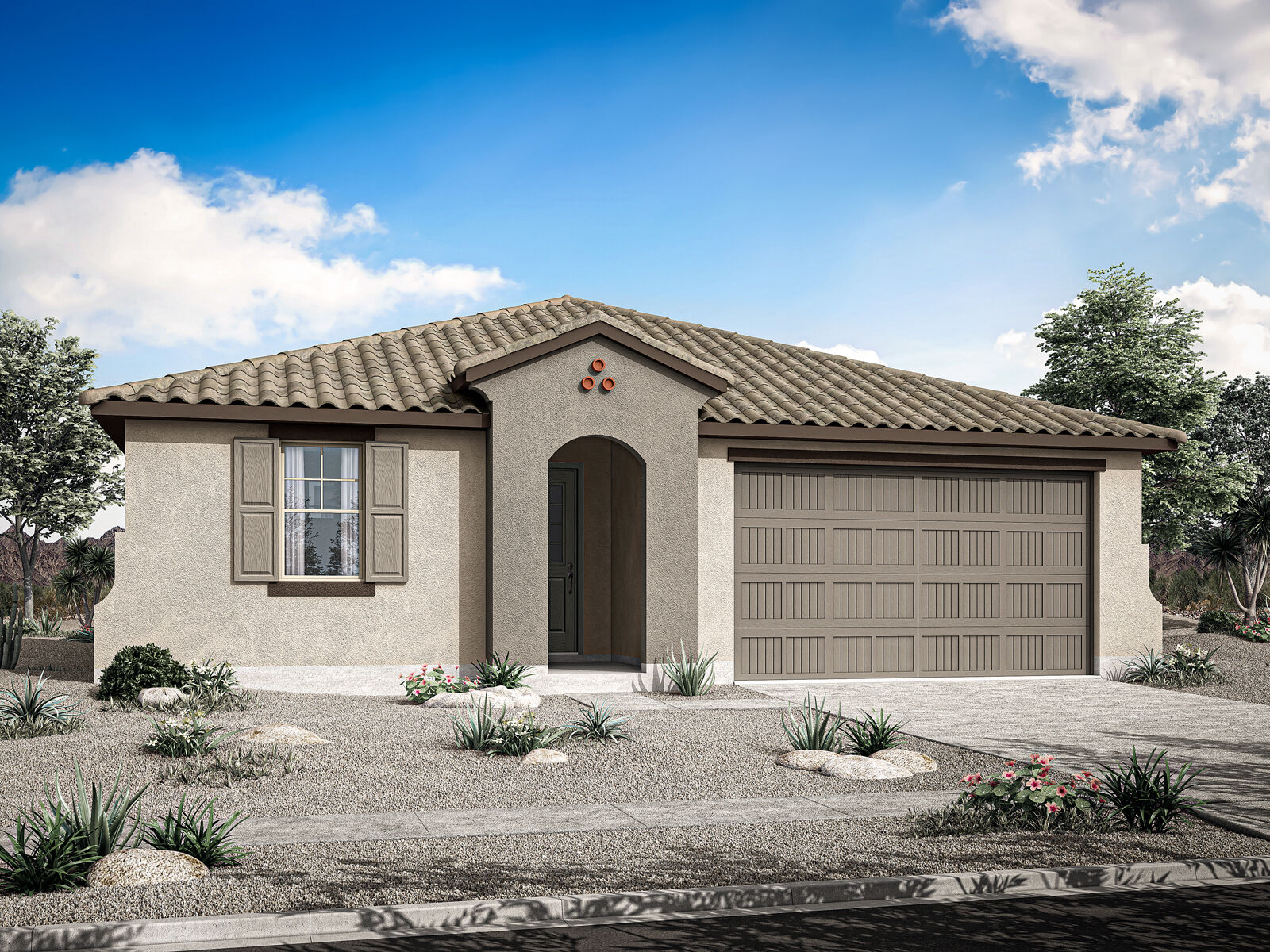  Elevation Front with garage, window and door