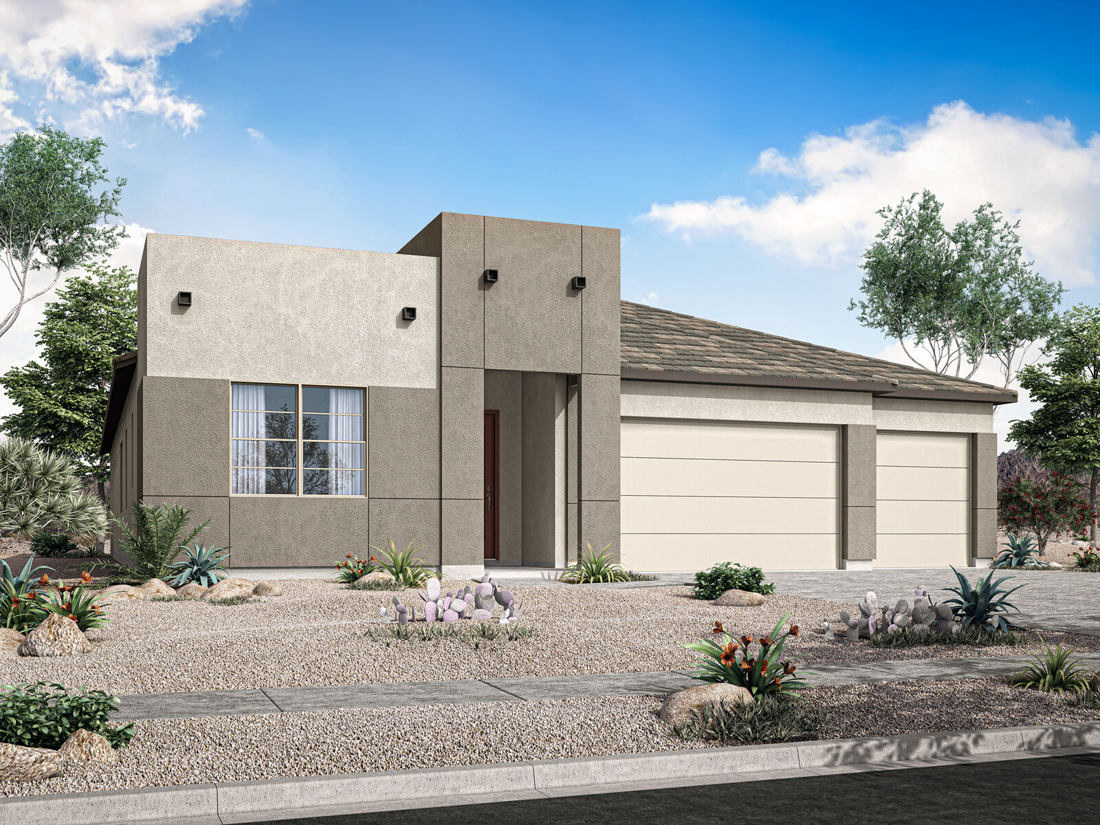 Elevation Front with garage, window and door