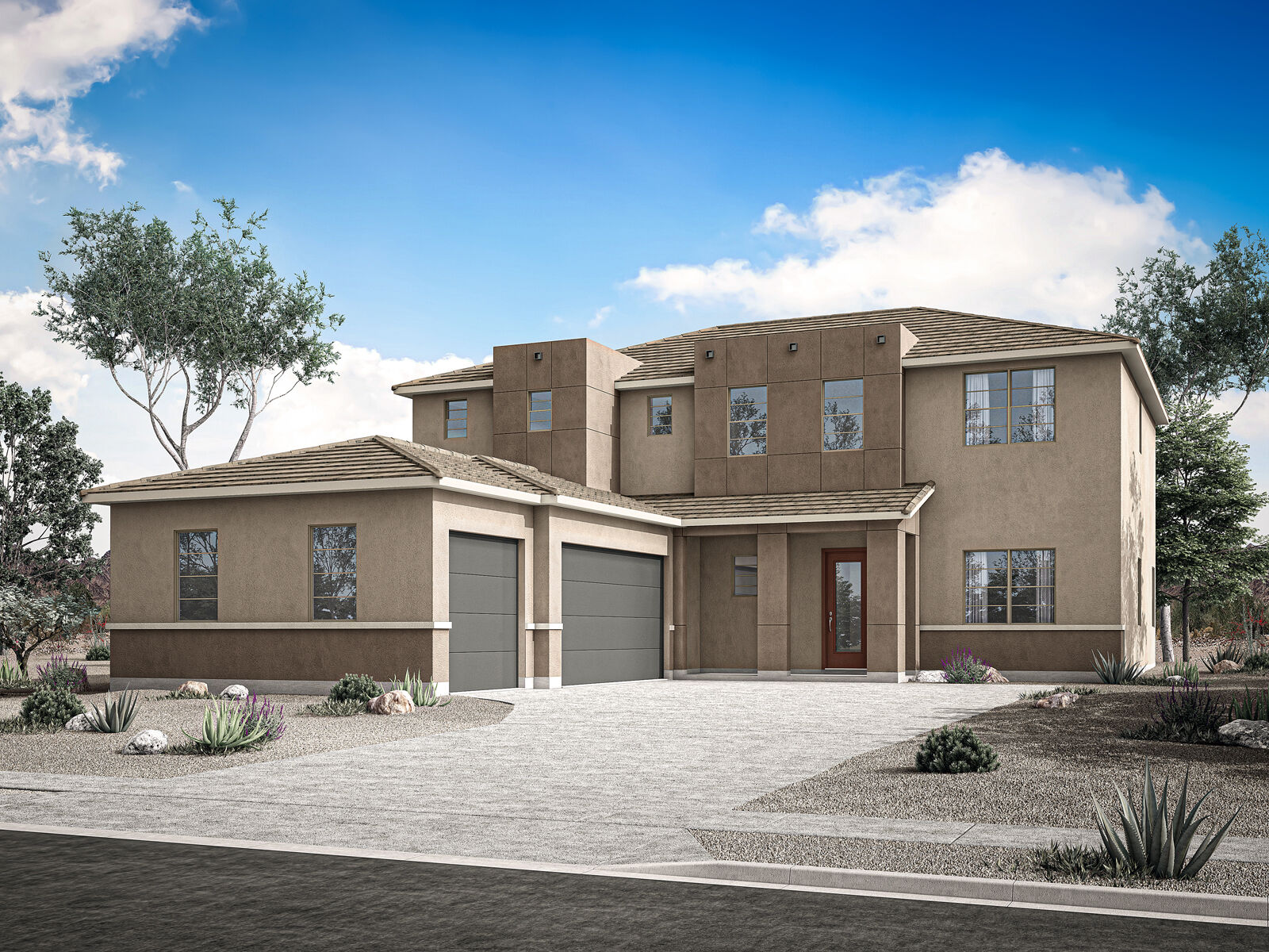  Elevation Front with garage, window and door
