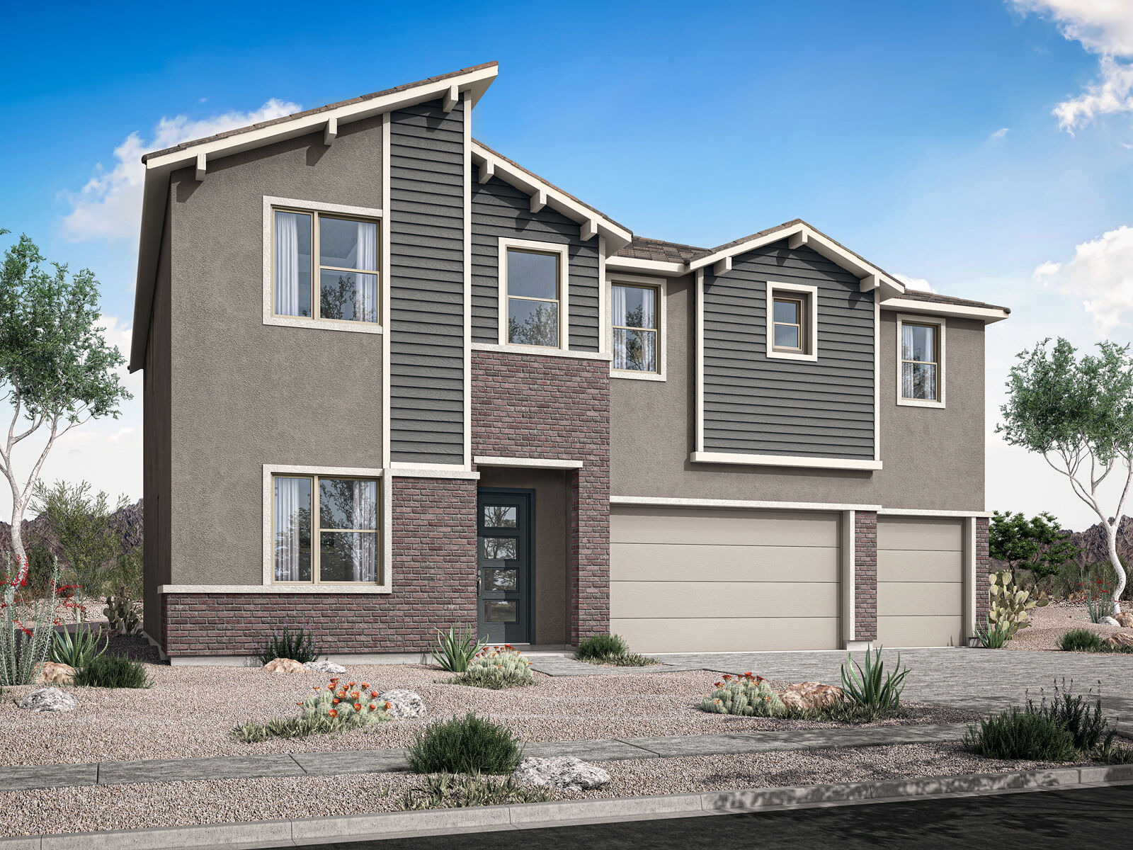  Elevation Front with garage, window and door
