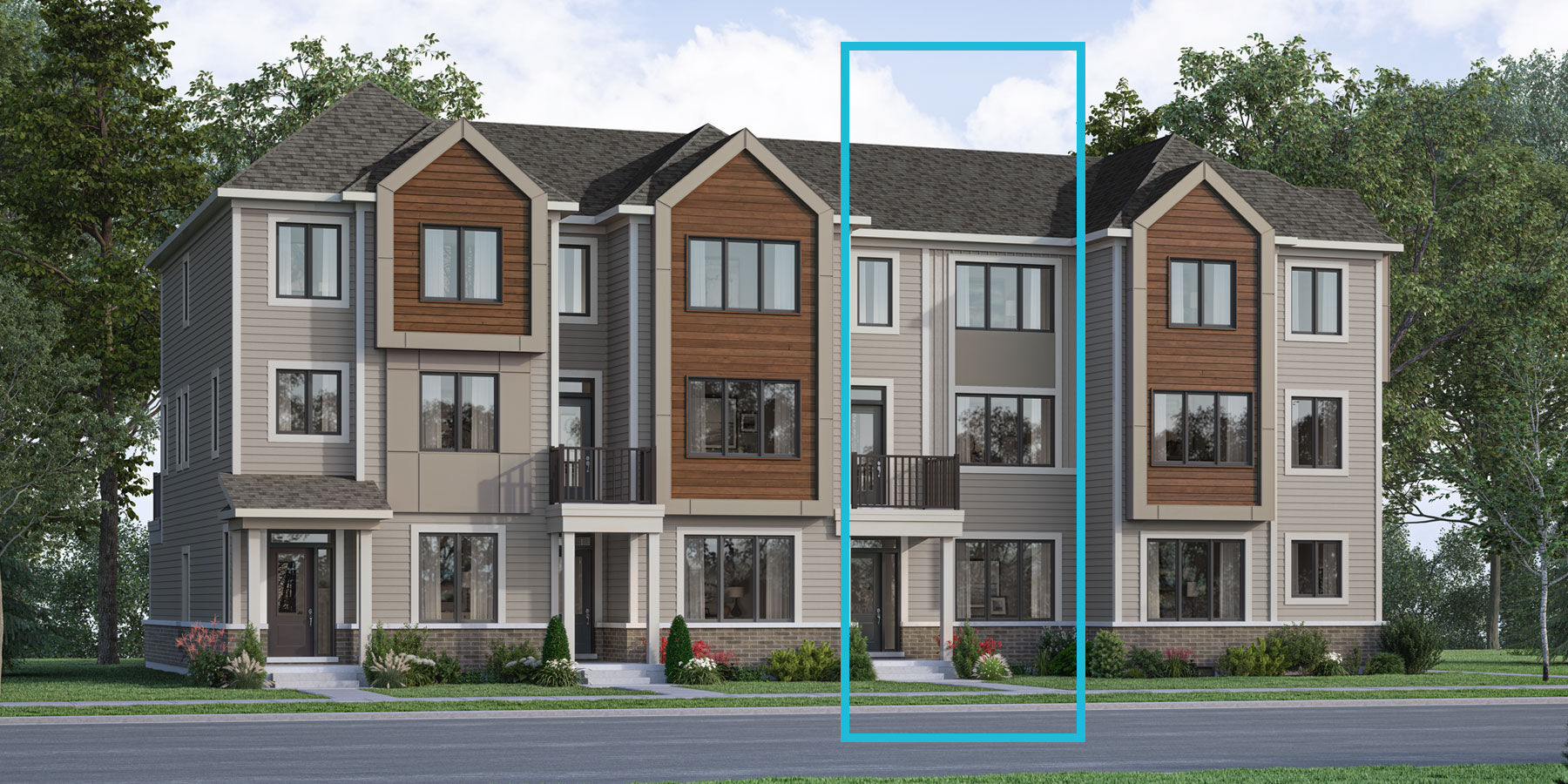  Town Homes with window and door