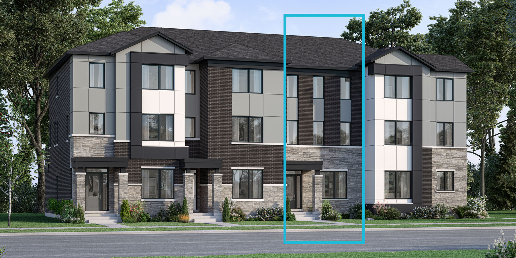  Town Homes with window and door