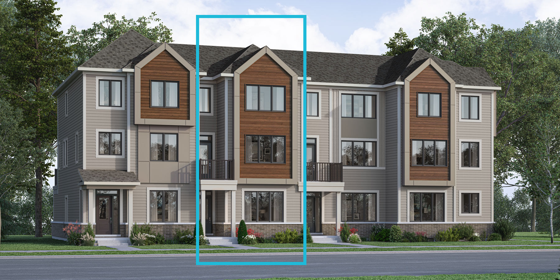  Town Homes with window and door