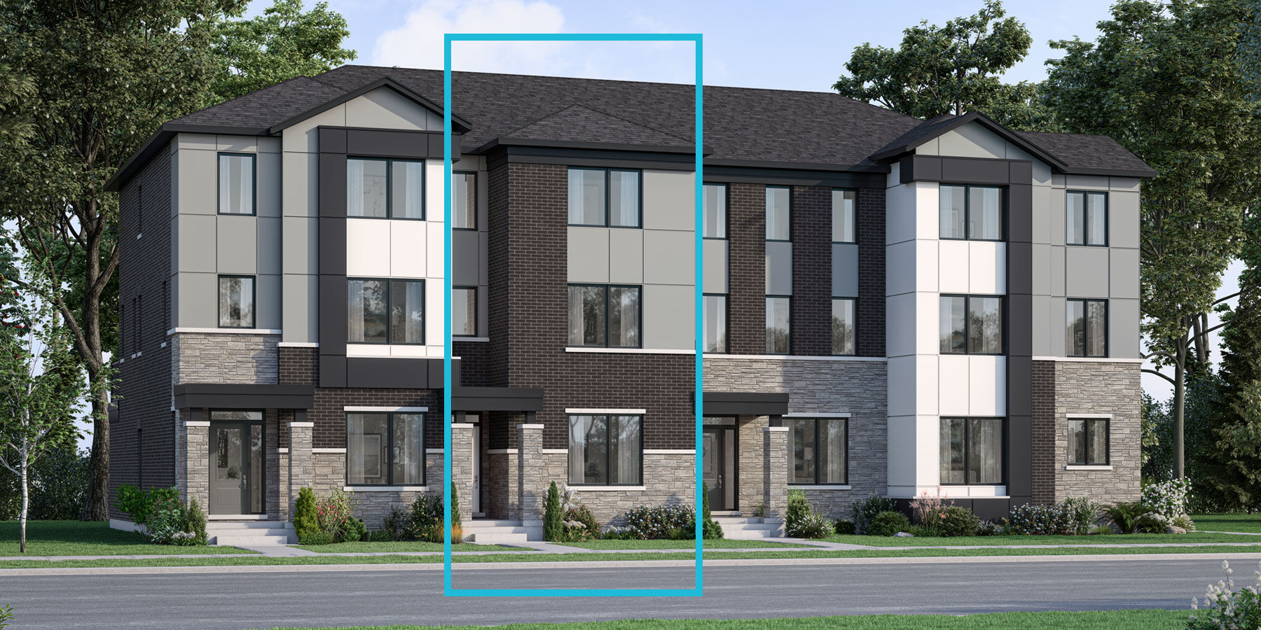  Town Homes with window and door