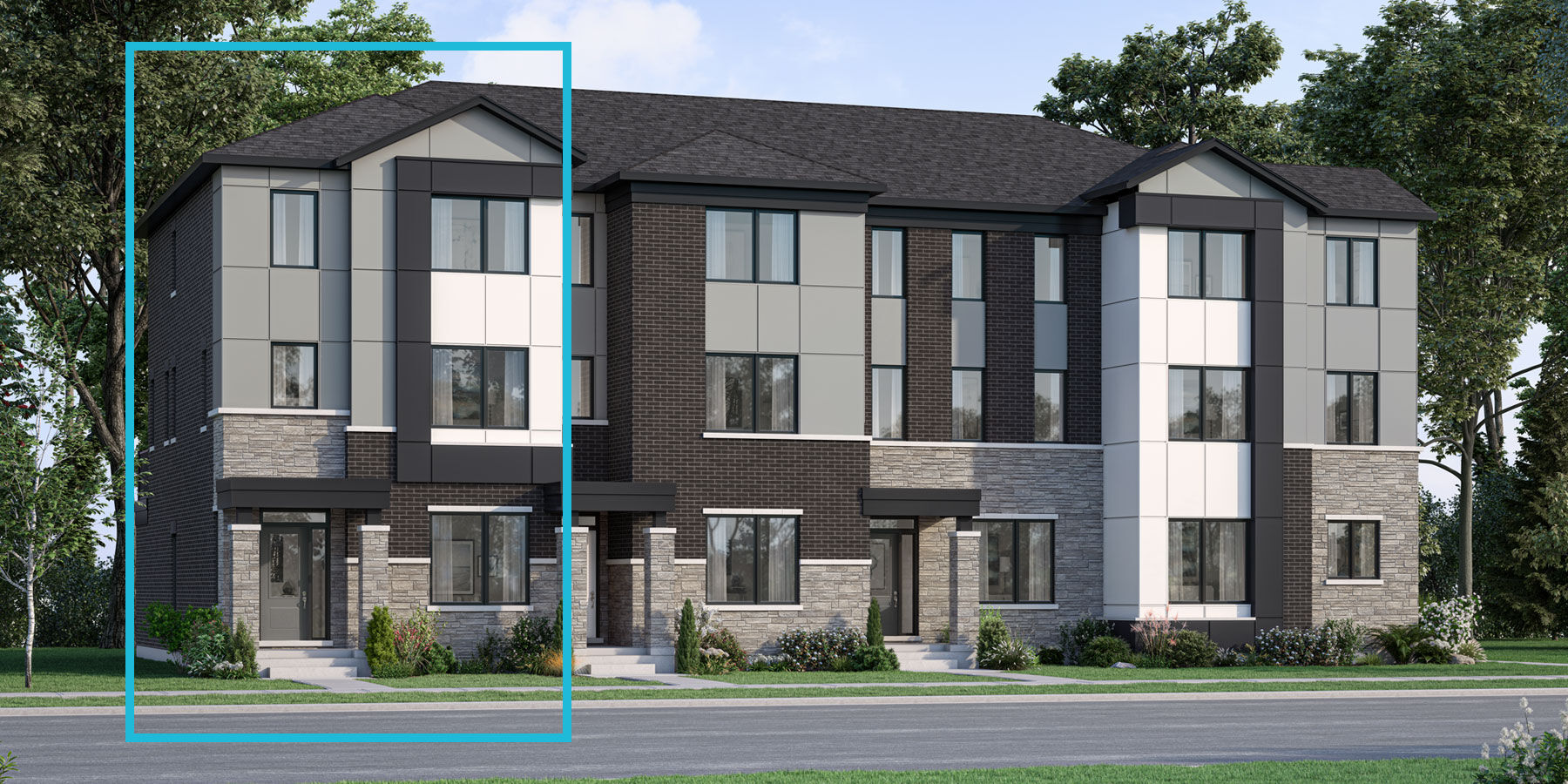  Town Homes with window and door