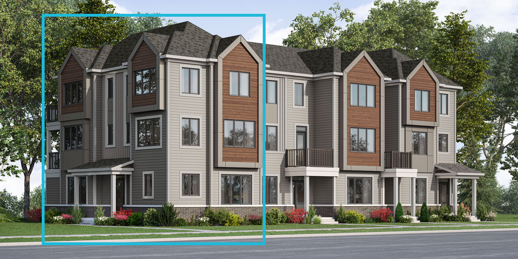  Town Homes with window and door