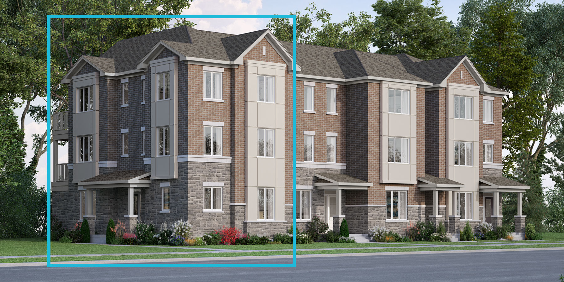  Town Homes with window, exterior brick and exterior stone