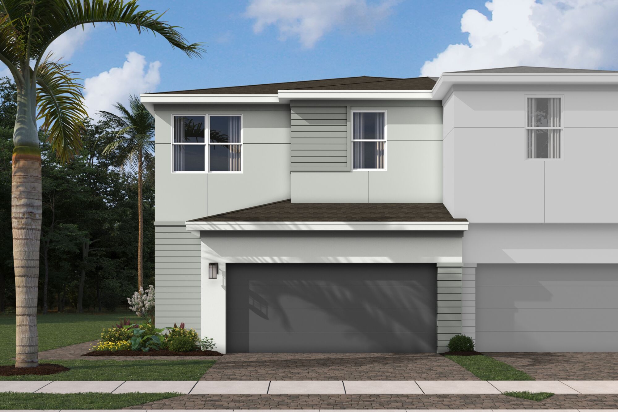 Elevation Front with garage and window