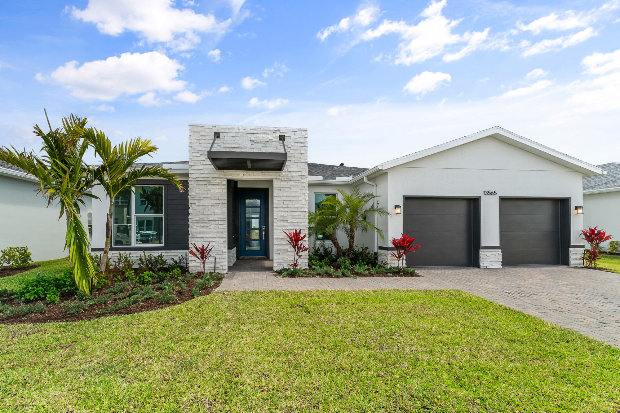  Elevation Front with garage, window and door