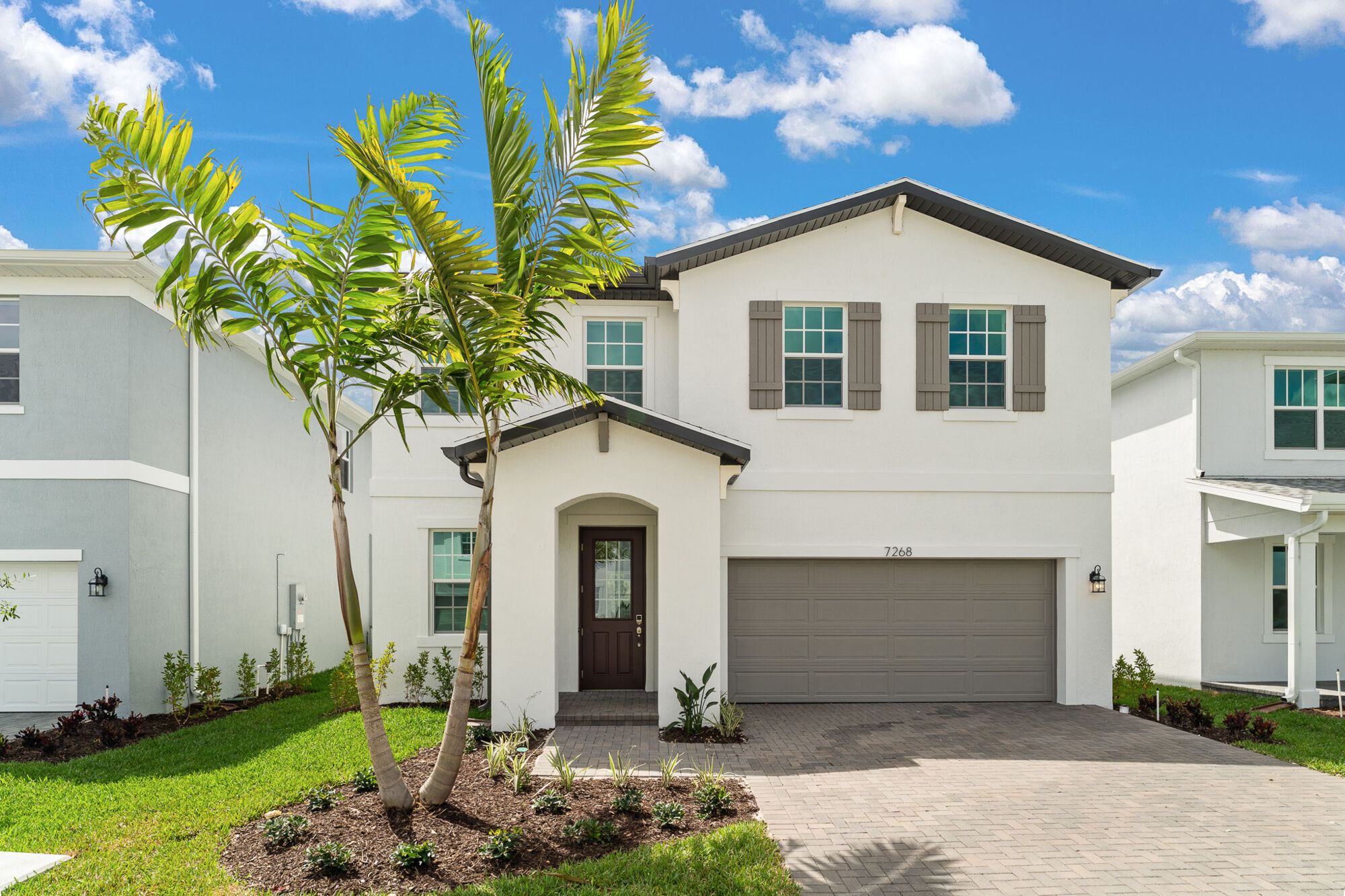  Elevation Front with window, garage and door