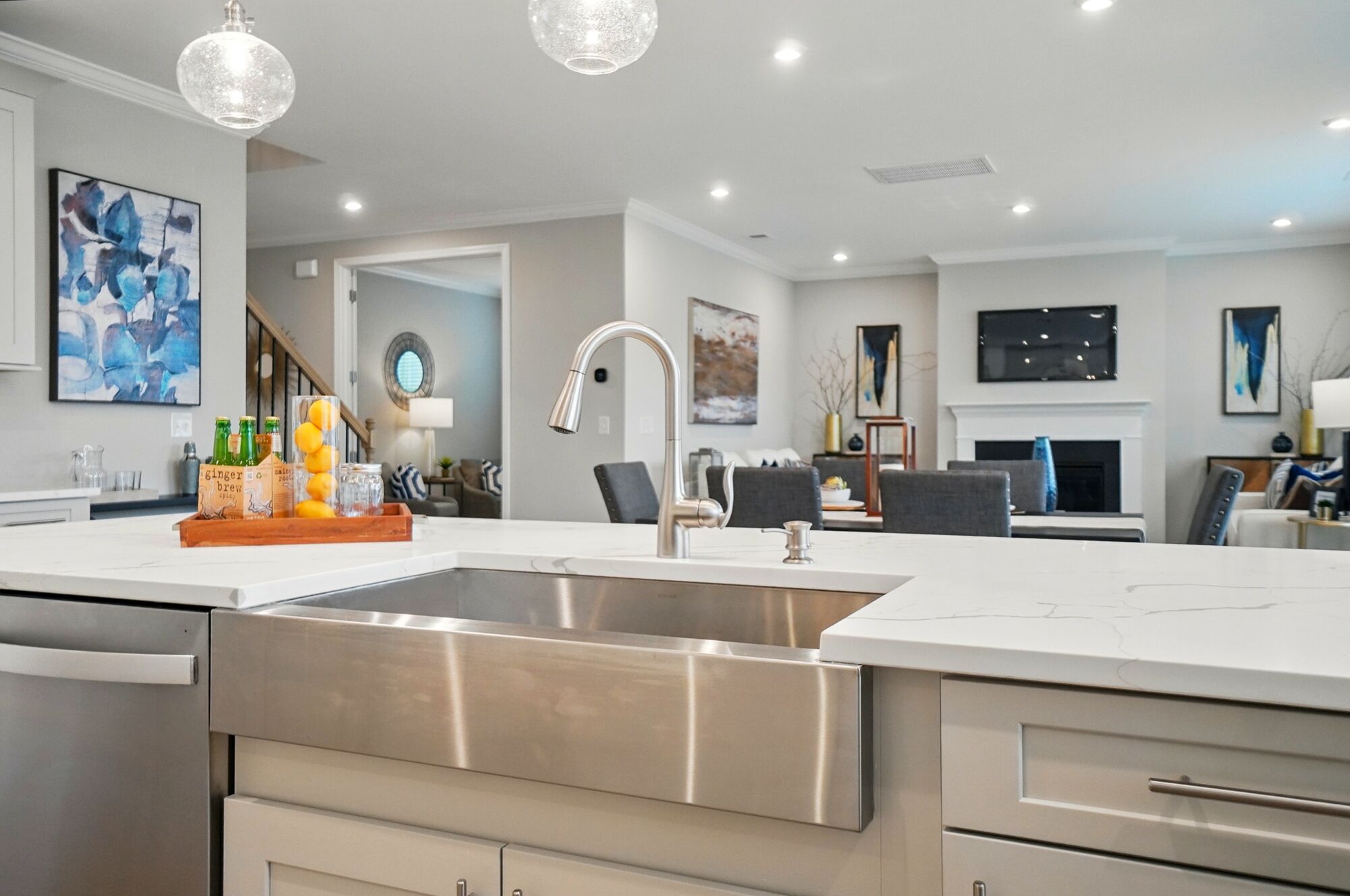 Stainless steel kitchen sink and hardware