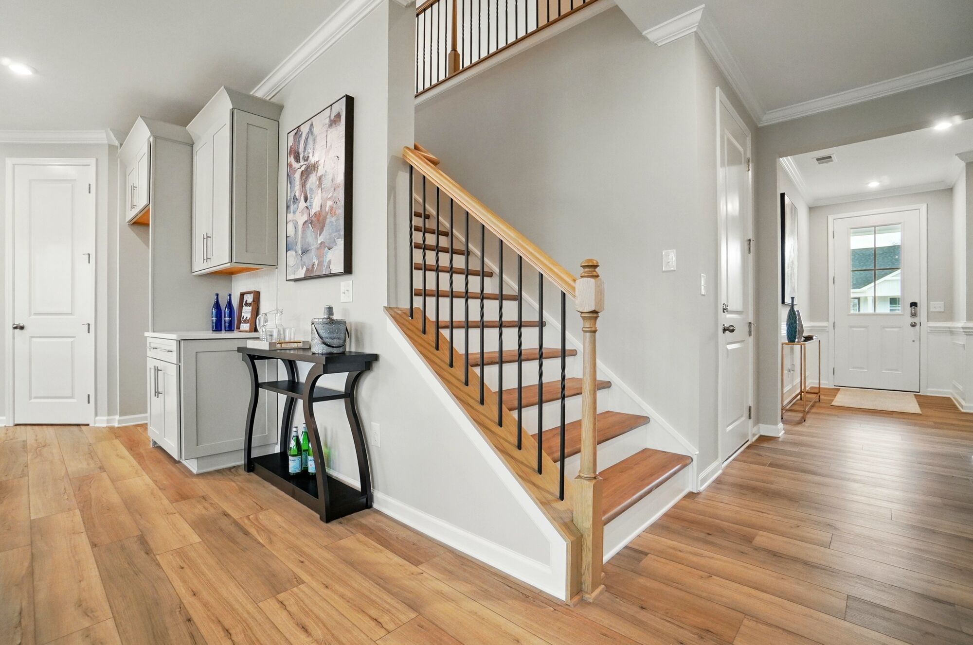 Stairway and hall to foyer