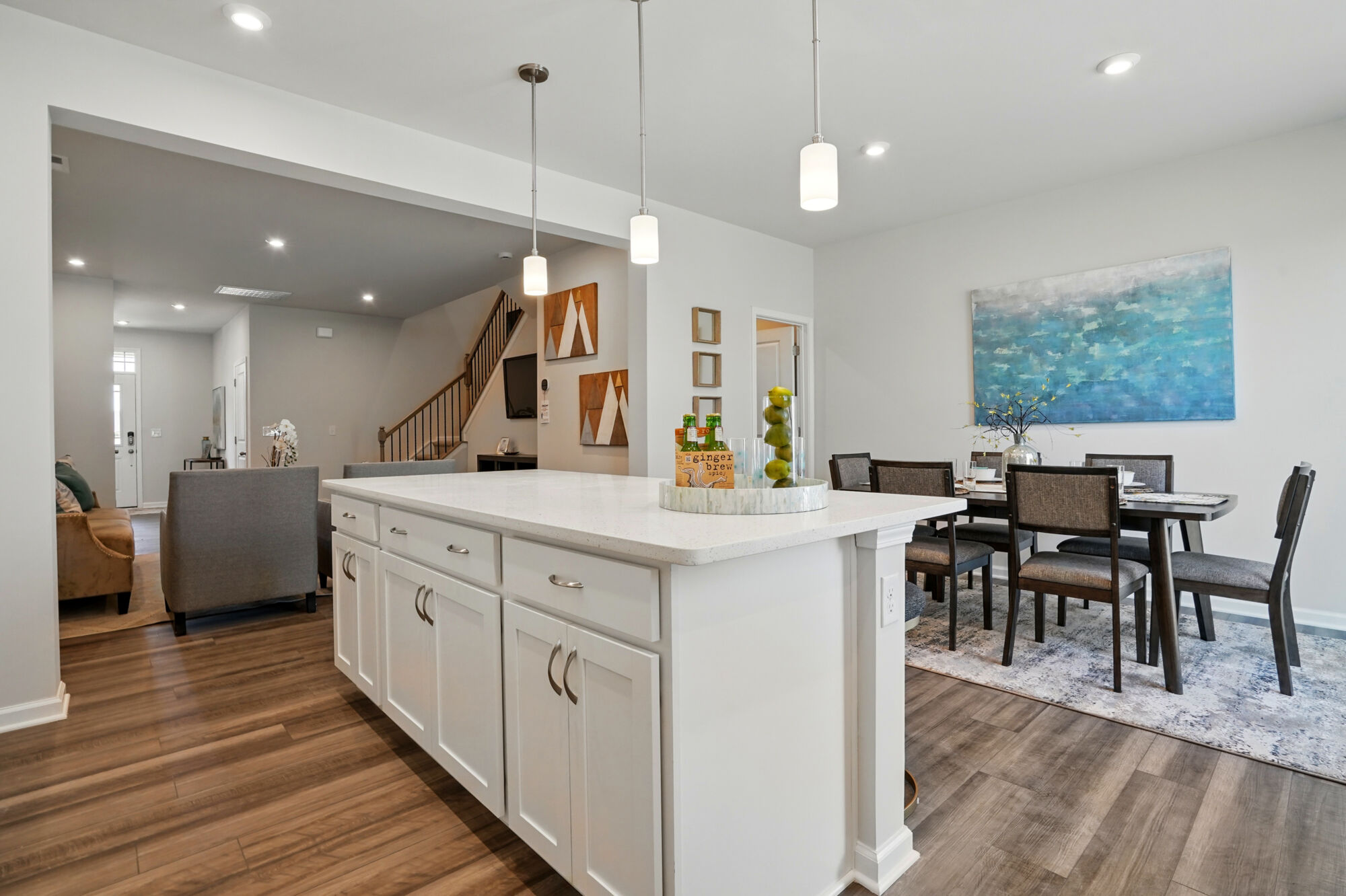 Kitchen with breakfast area beyond