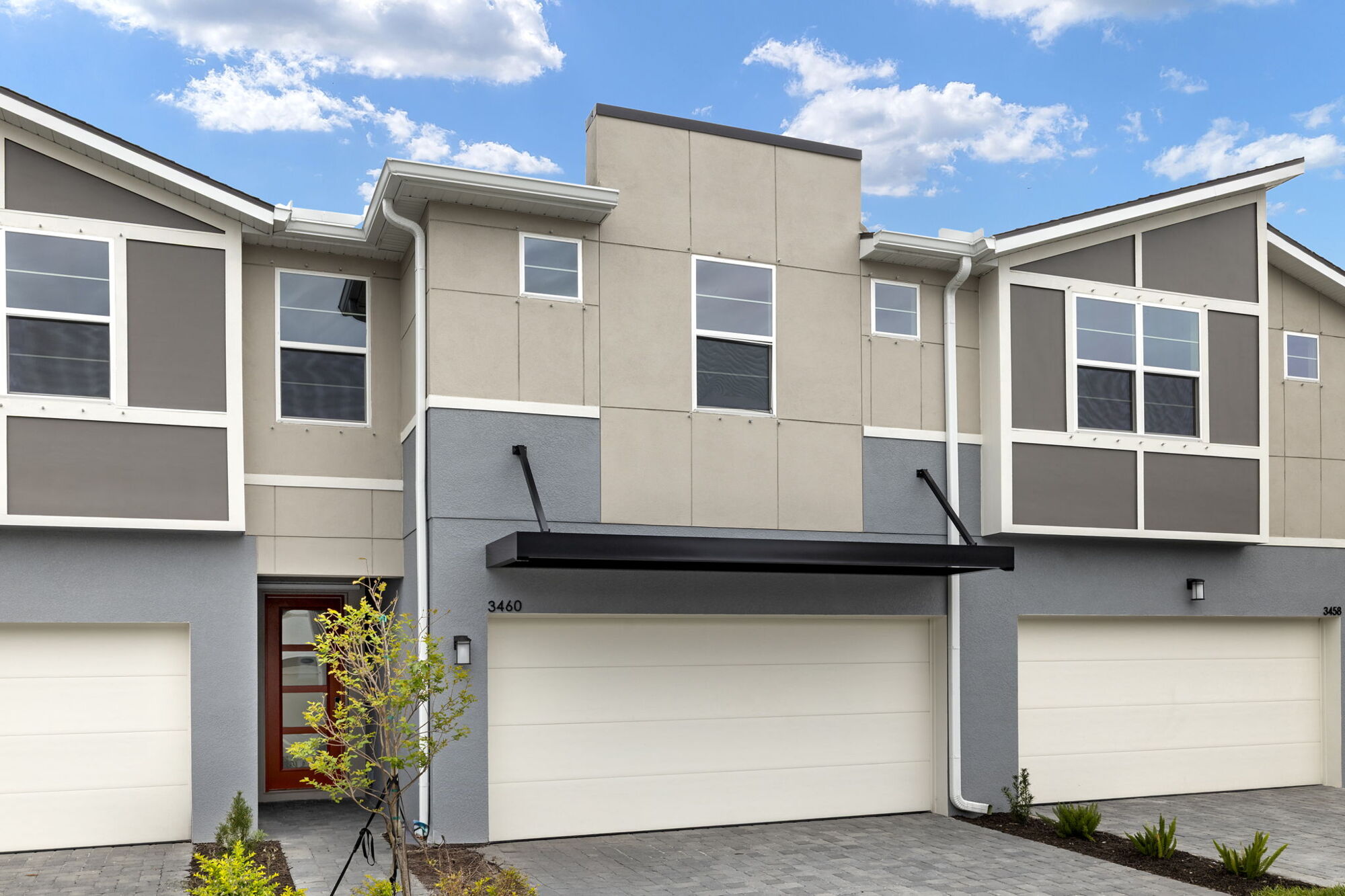  Town Homes with window and garage