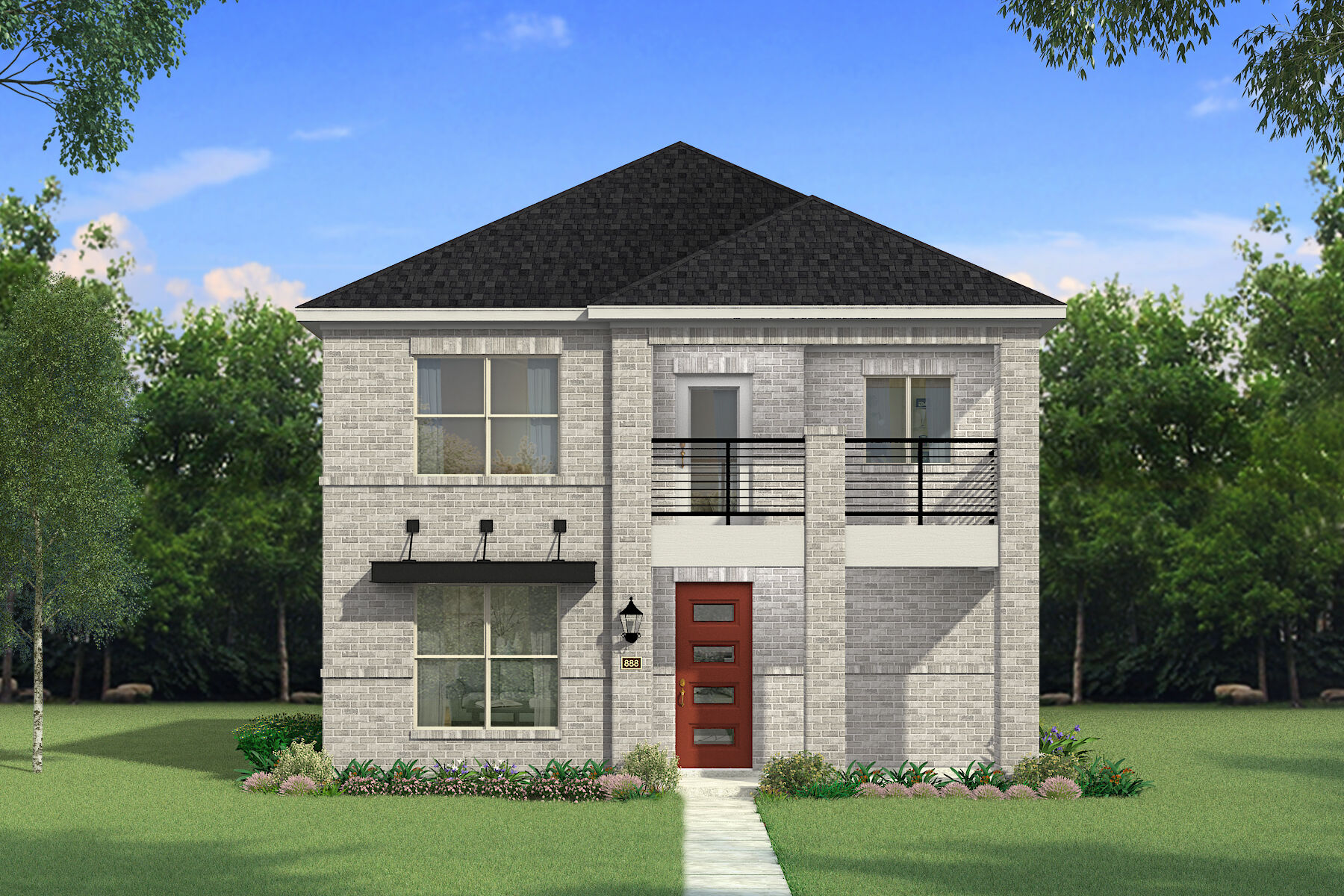  Elevation Front with window and door