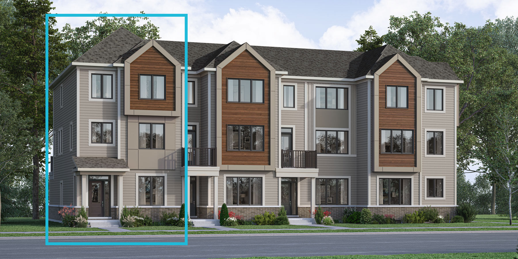  Town Homes with window and door