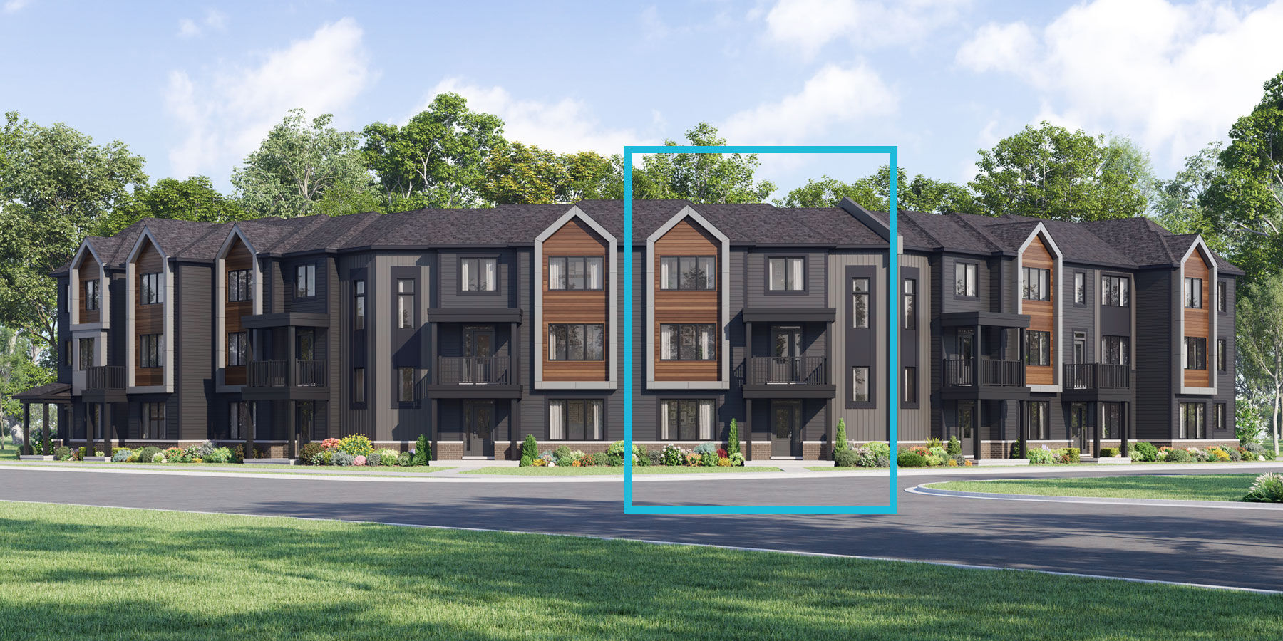  Town Homes with window, door and exterior clapboard