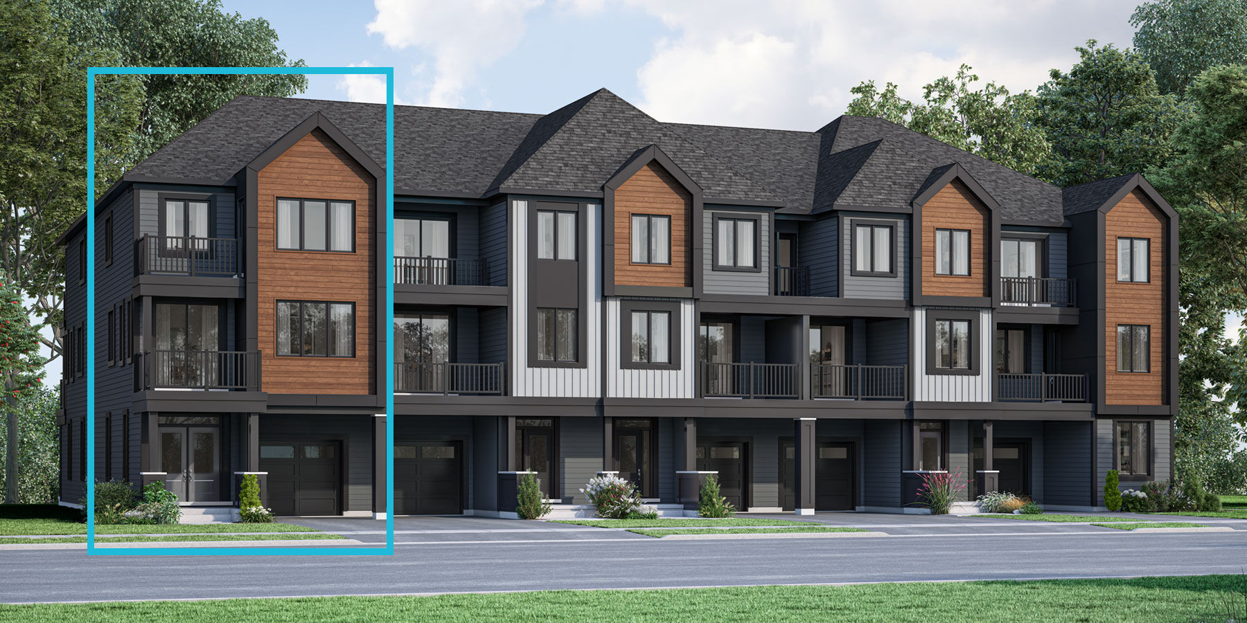  Town Homes with window and door