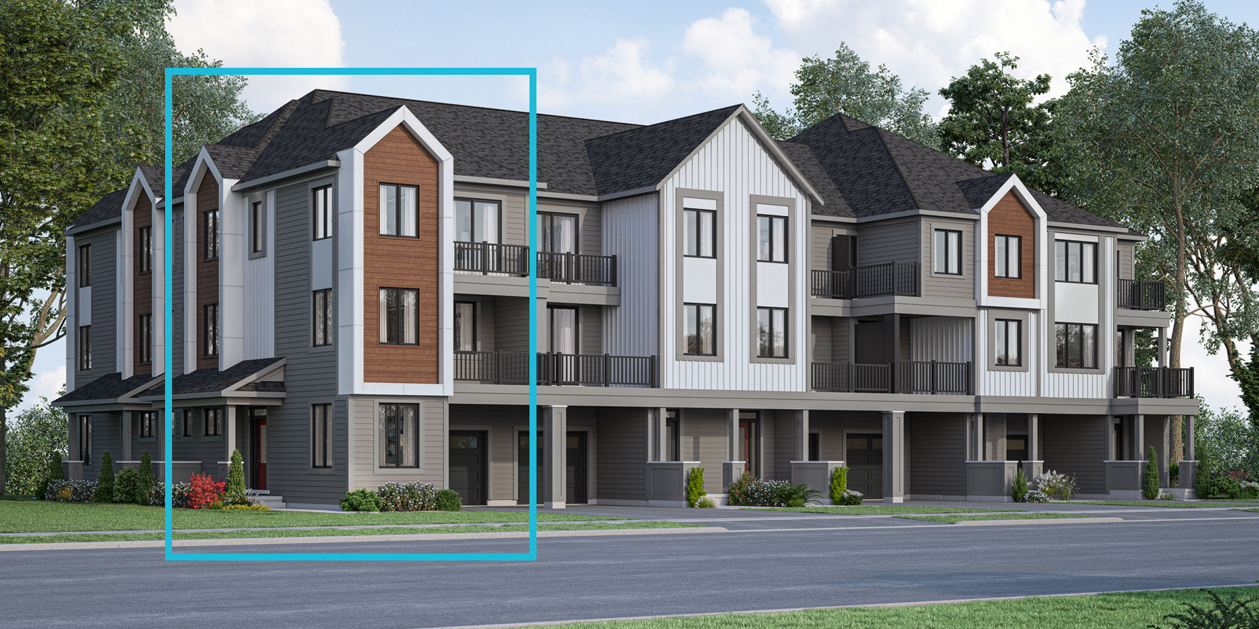  Town Homes with window and door