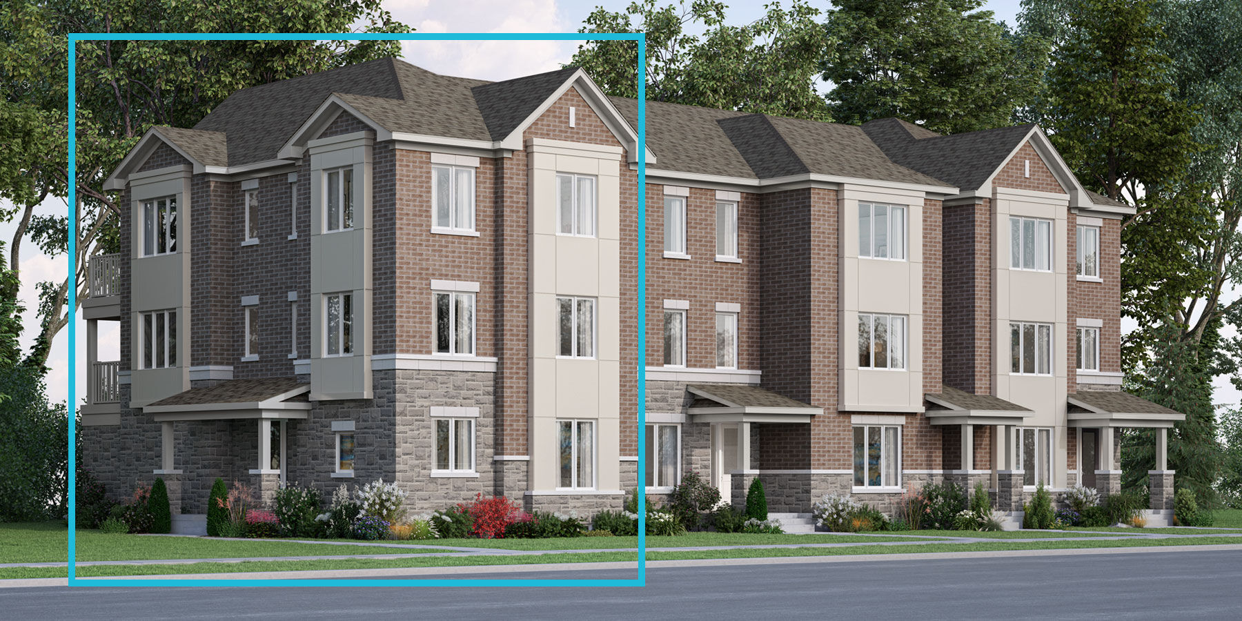  Town Homes with window and exterior brick