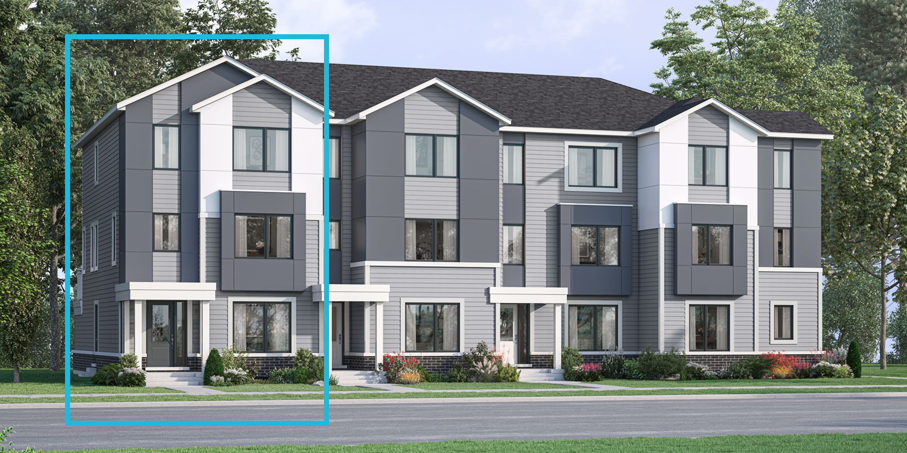  Town Homes with window and door