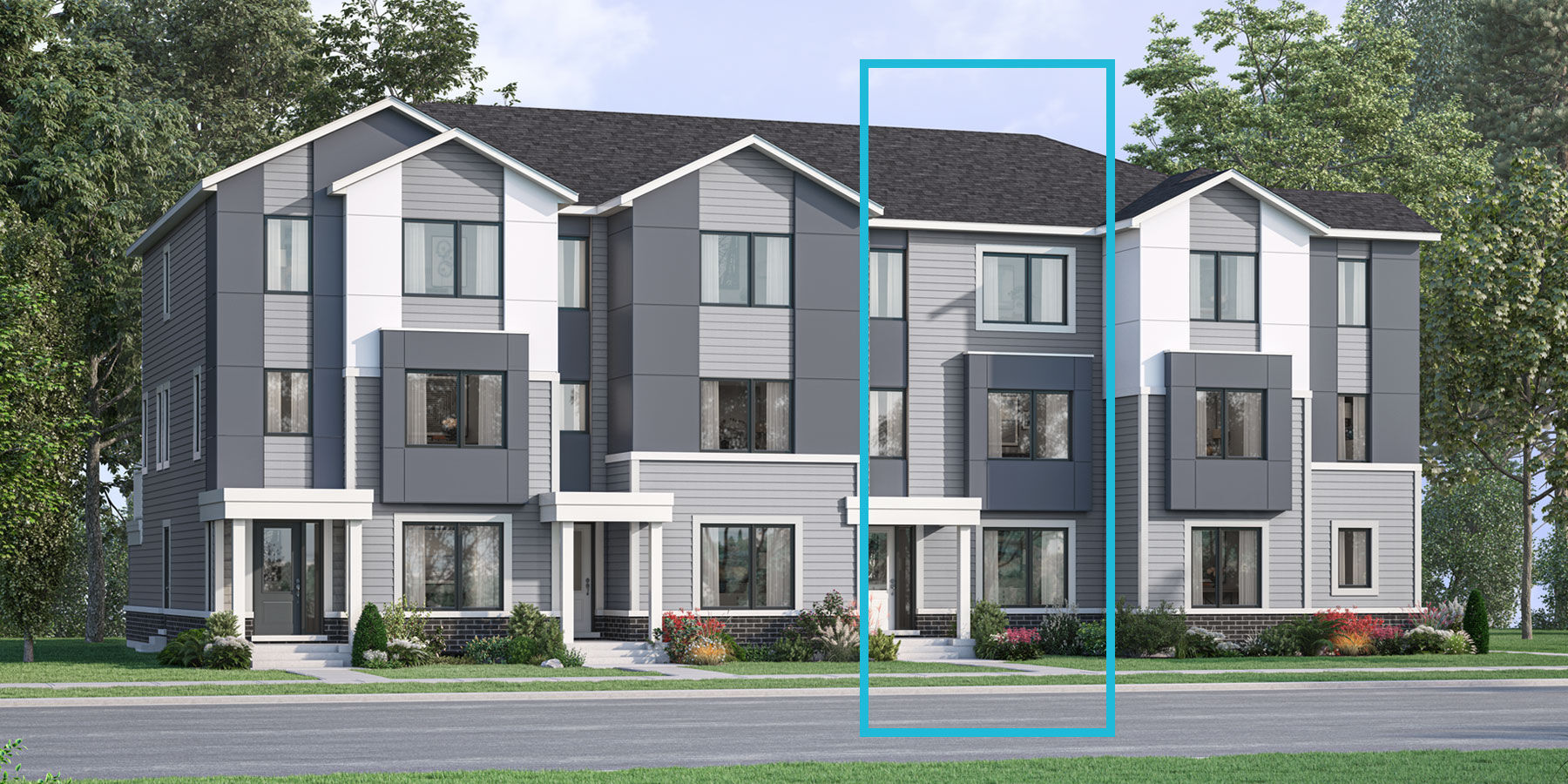  Town Homes with window and door
