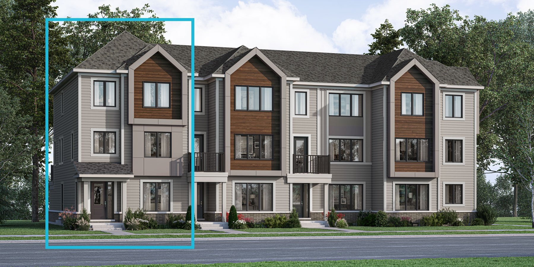  Town Homes with window and door