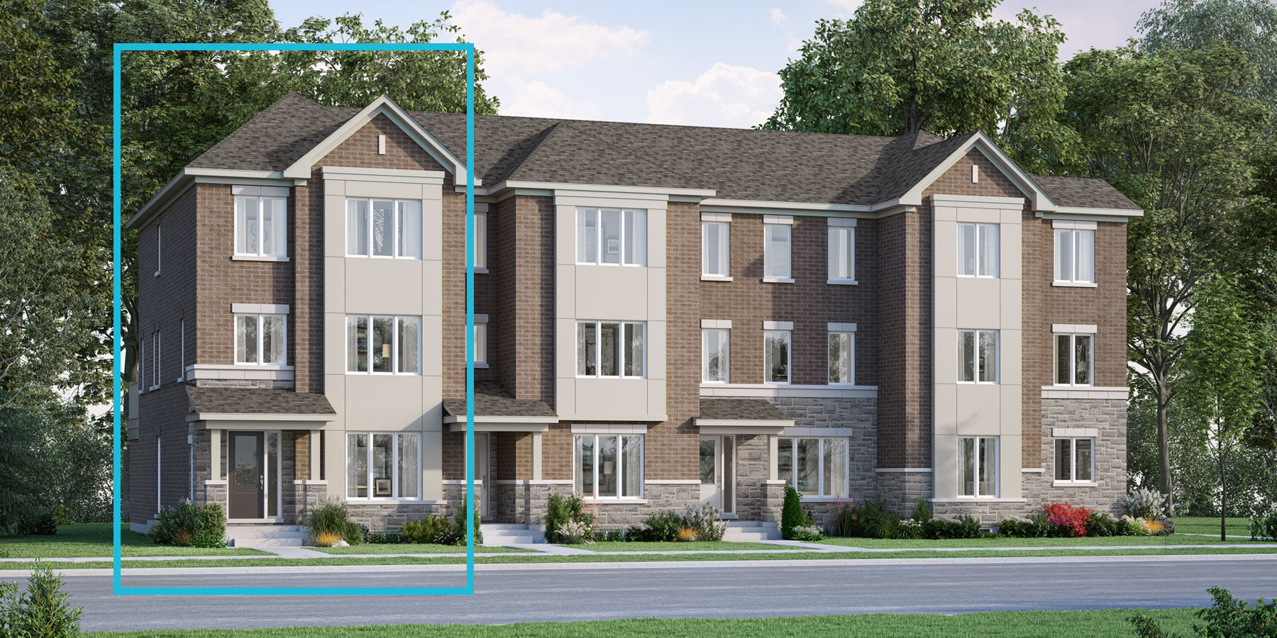  Town Homes with window and door