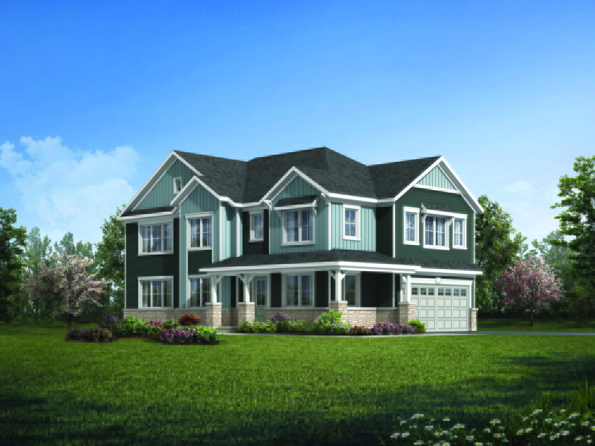  Elevation Front with garage and window