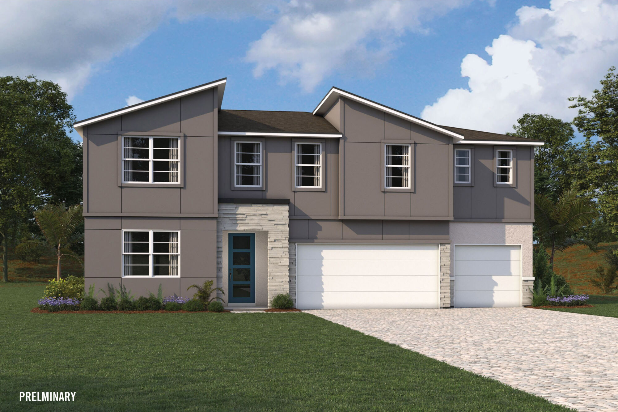  Town Homes with window, garage, exterior stone and door