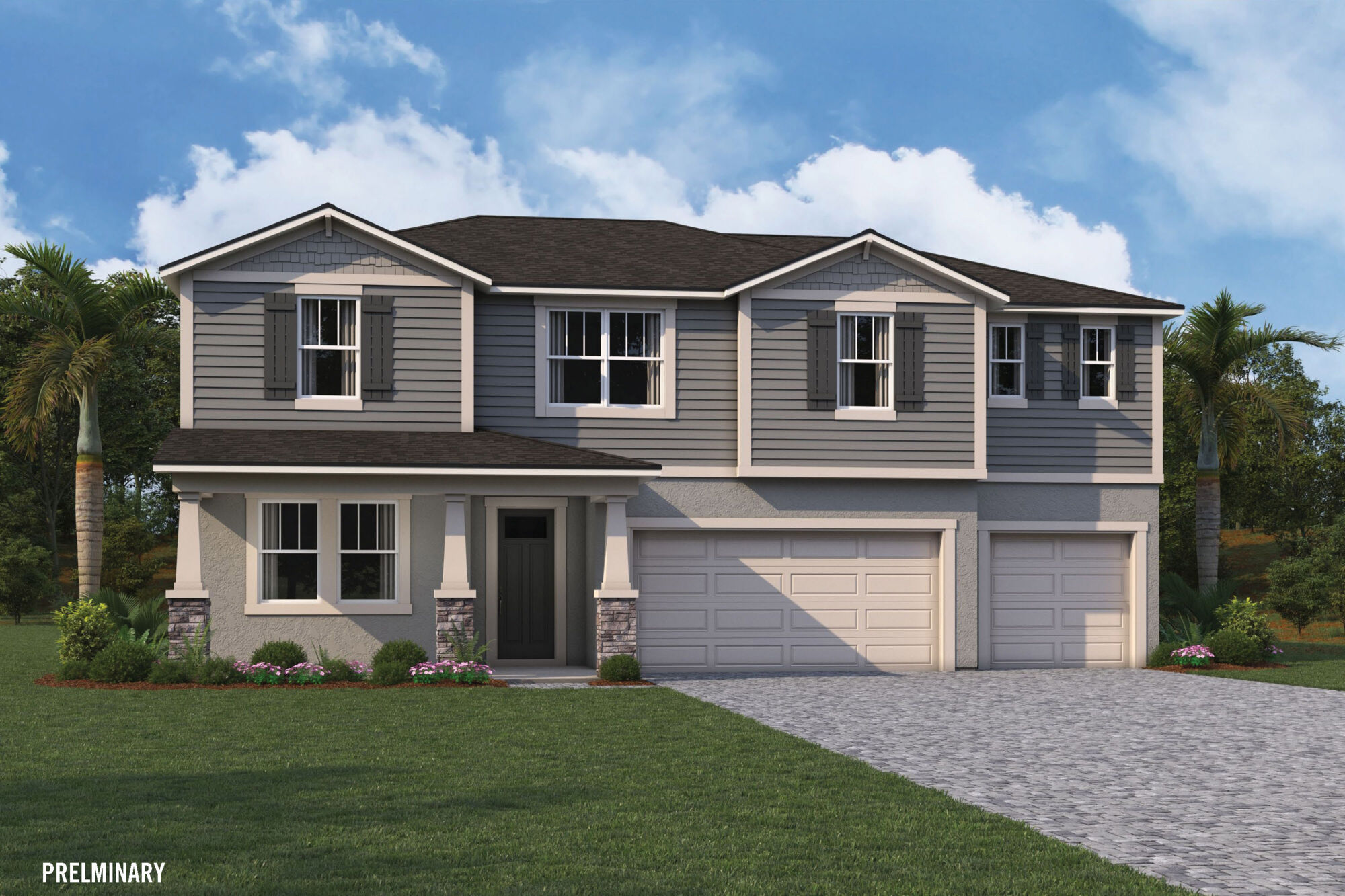 exterior rendering of single-family home