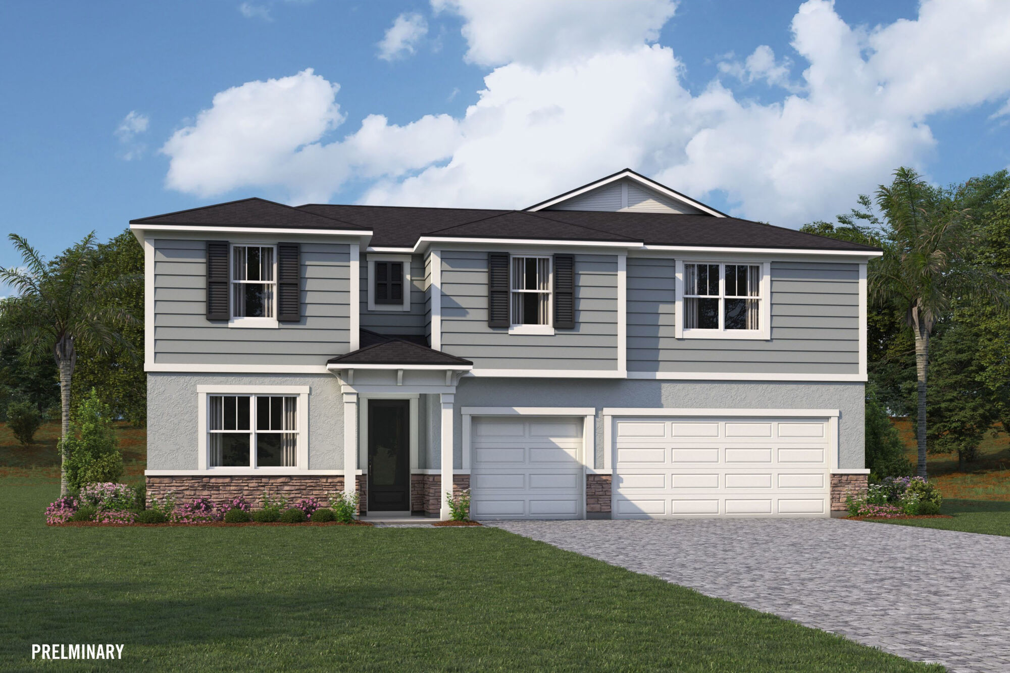 exterior rendering of single-family home