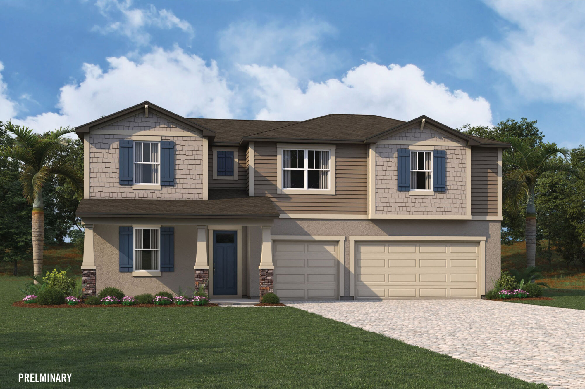exterior rendering of single-family home