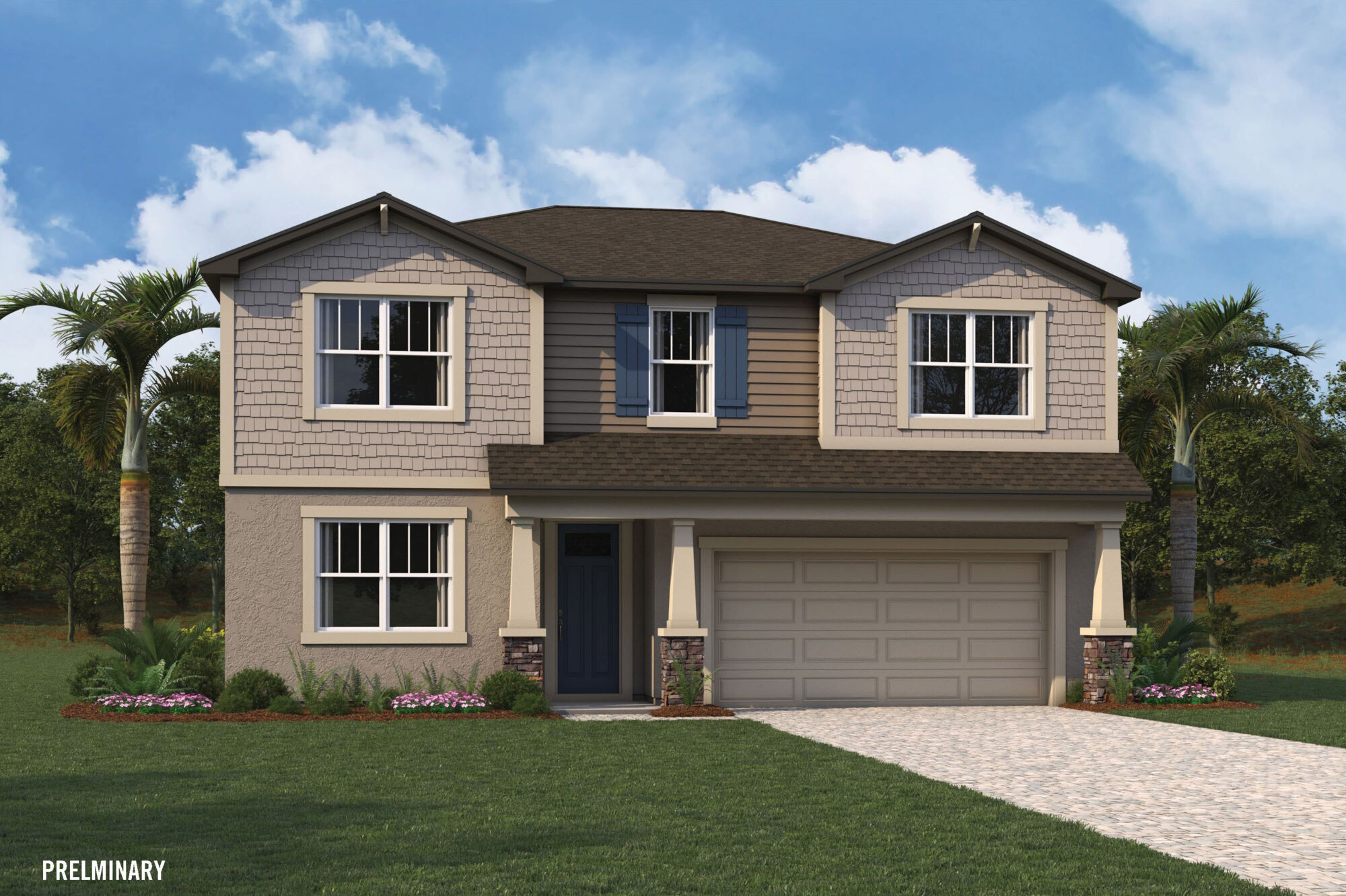 exterior rendering of single-family home