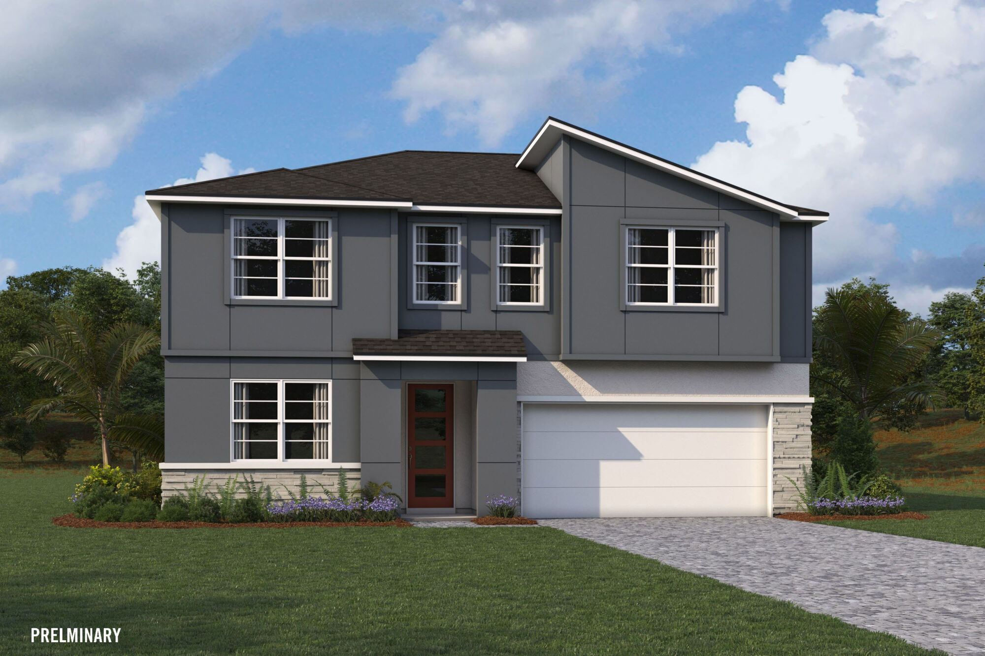 exterior rendering of single-family home