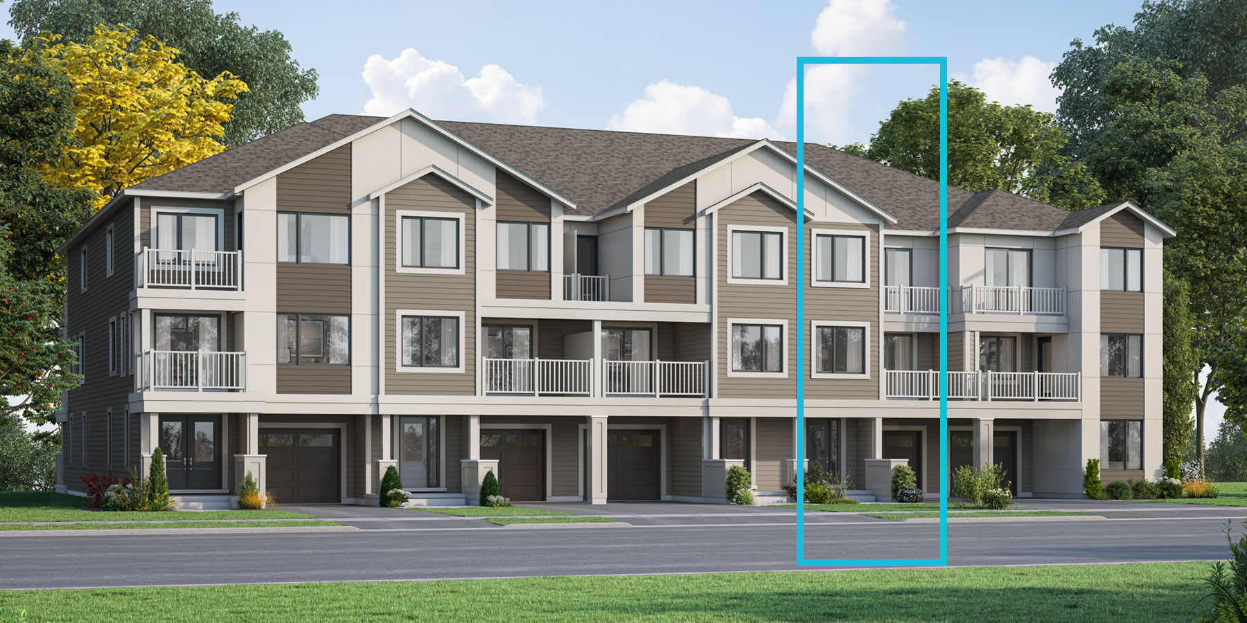  Town Homes with garage, window and door