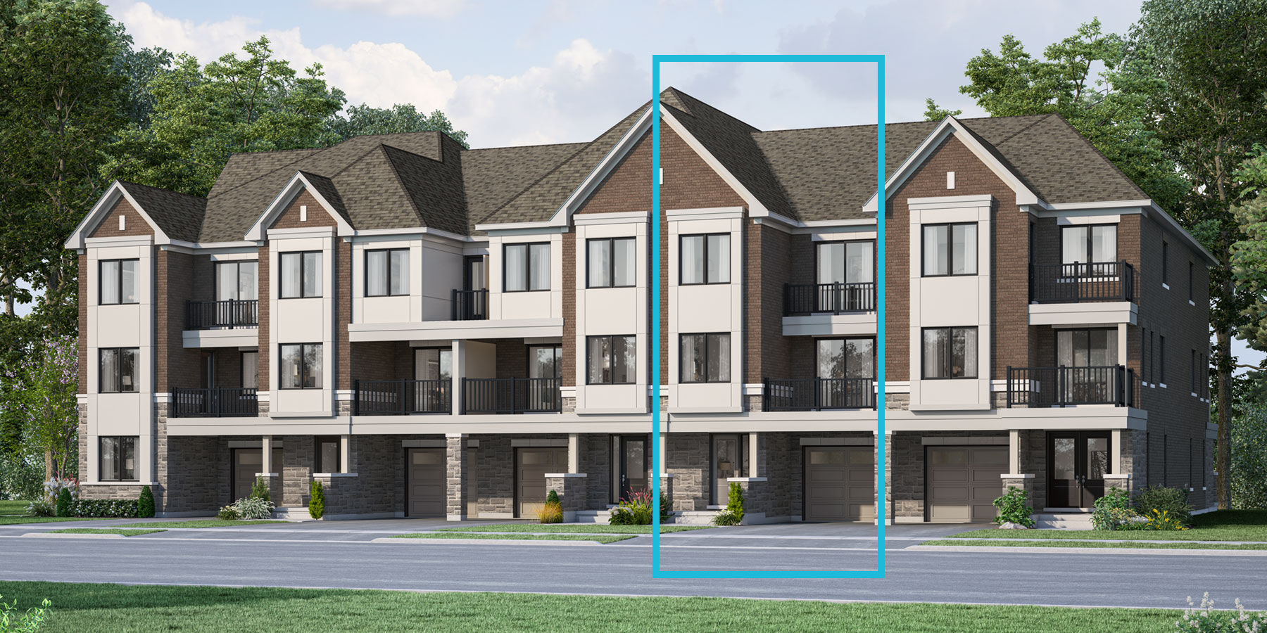  Town Homes with garage, window and door
