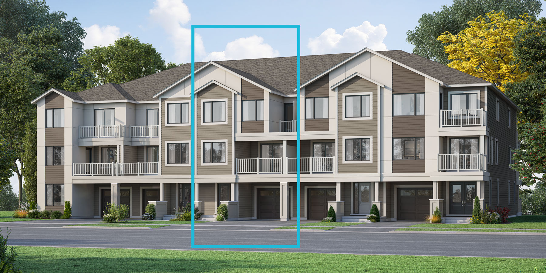  Town Homes with garage, window and door