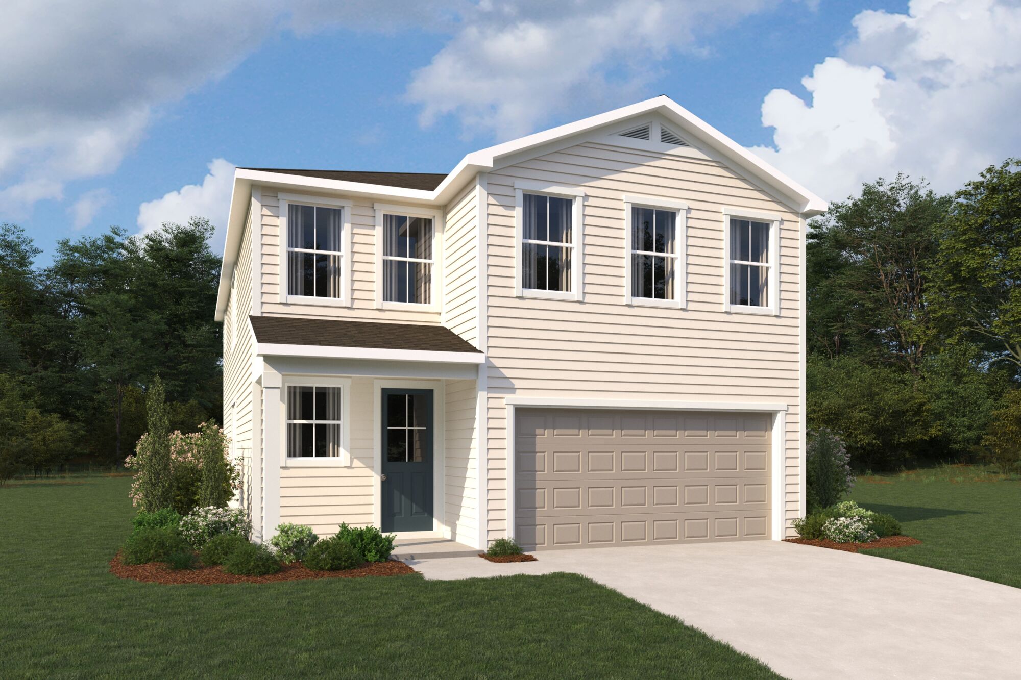  Elevation Front with garage, window and door