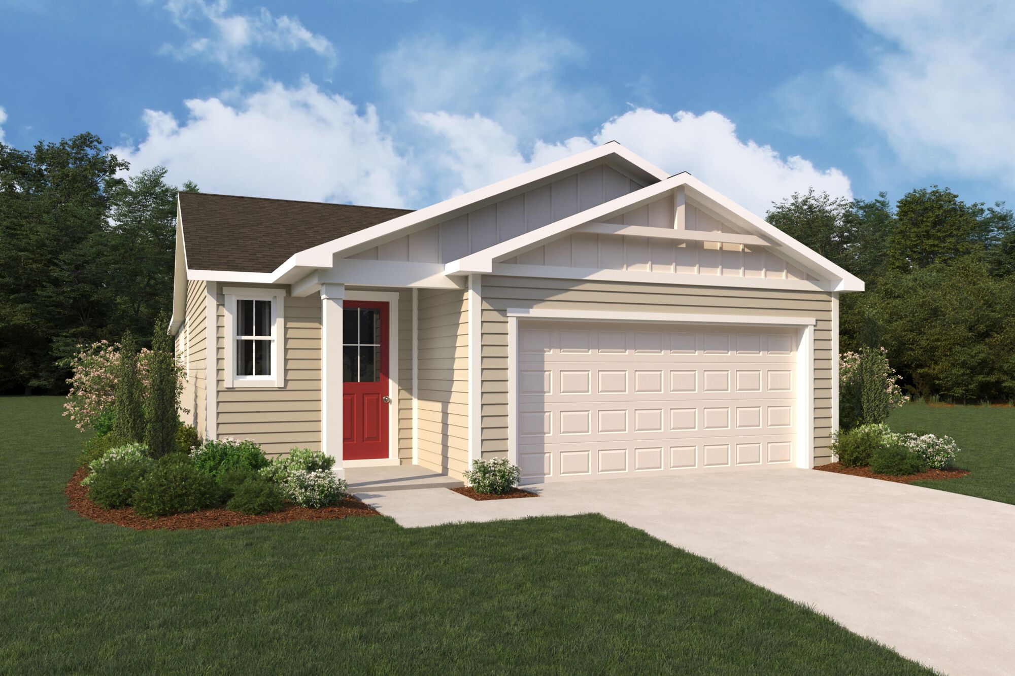  Elevation Front with garage, window and door