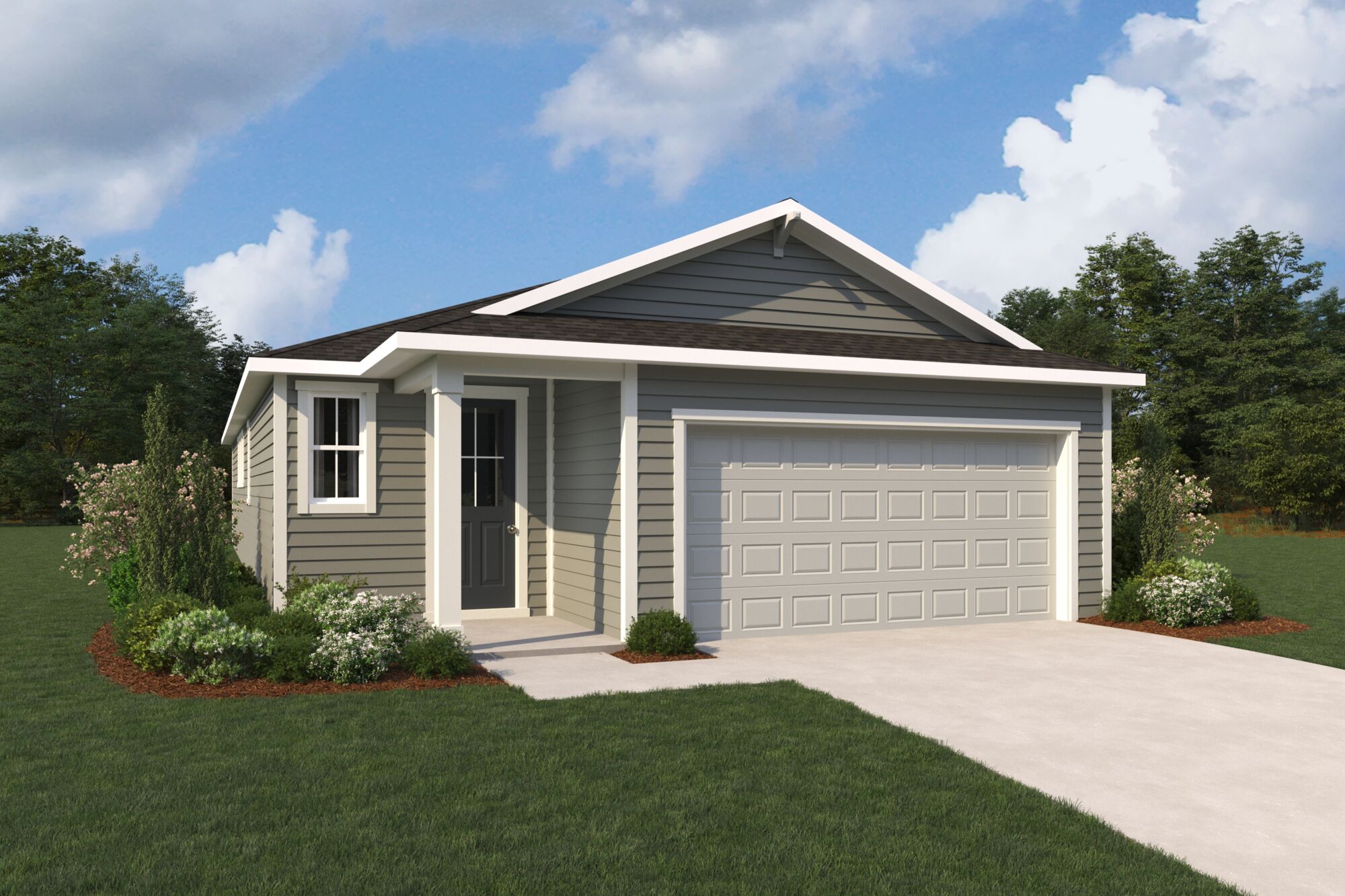  Elevation Front with door, garage and window