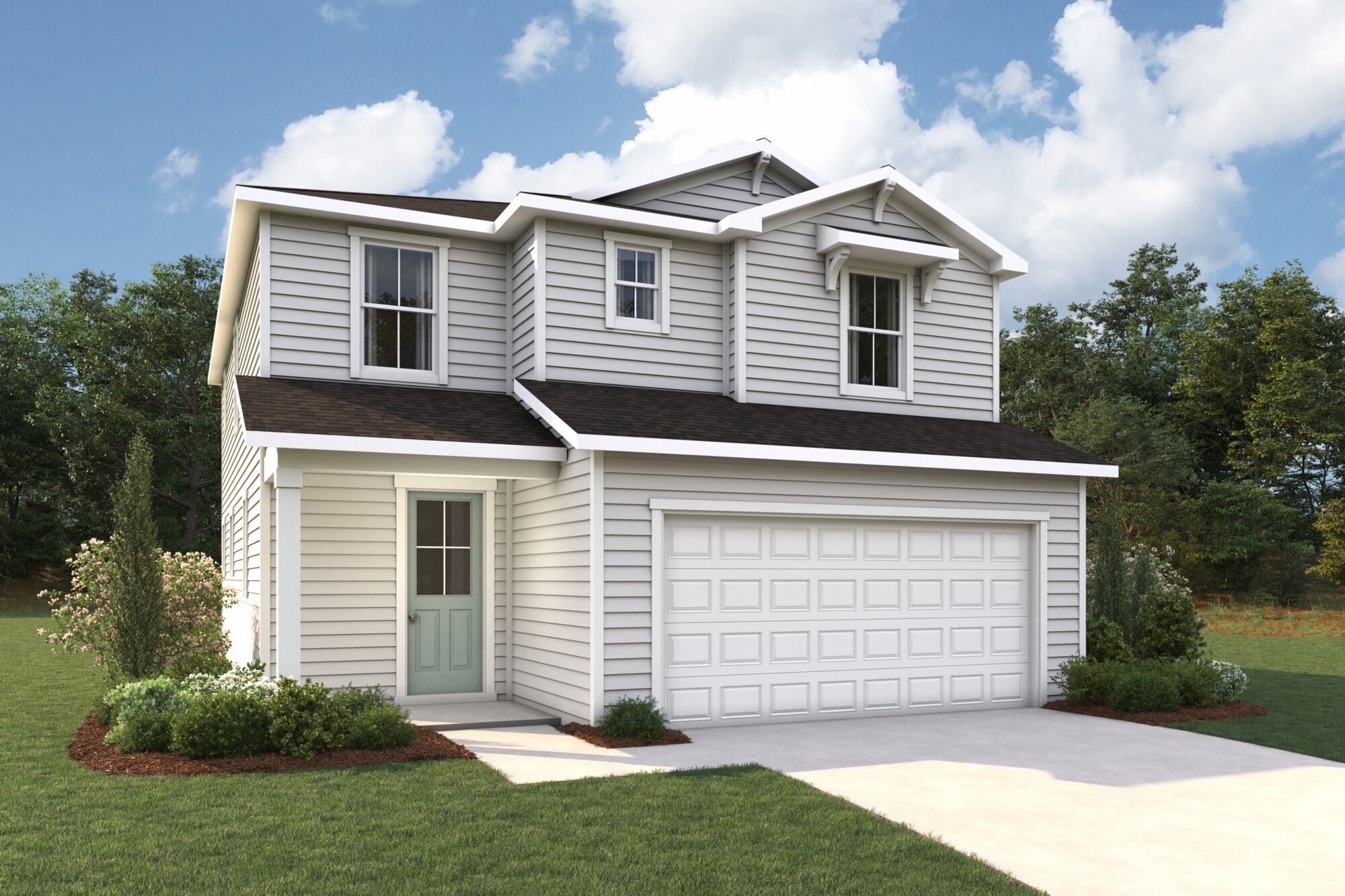  Elevation Front with garage, window and door