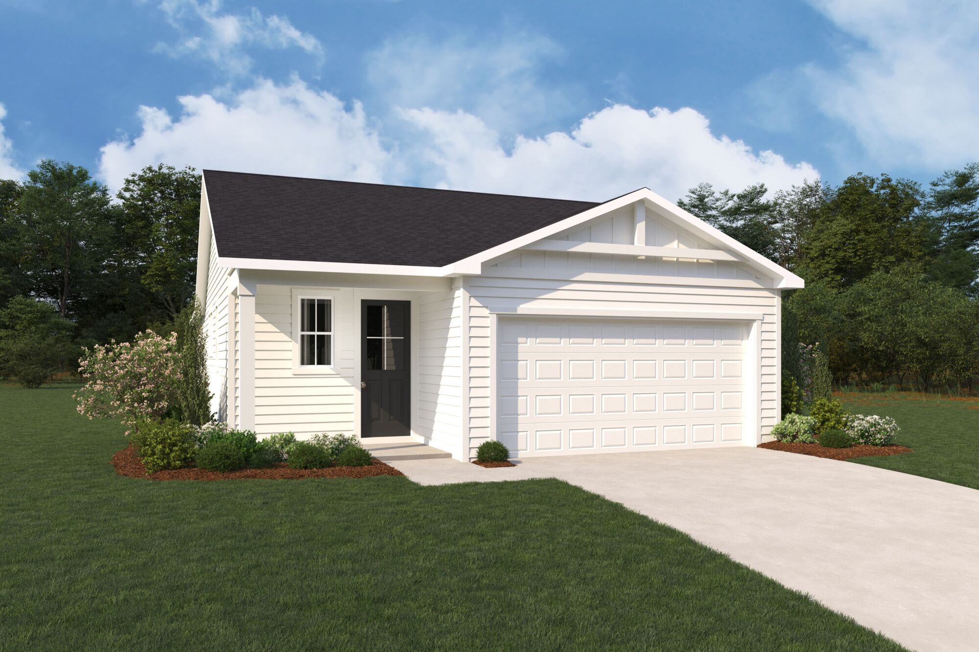  Elevation Front with garage, window and door