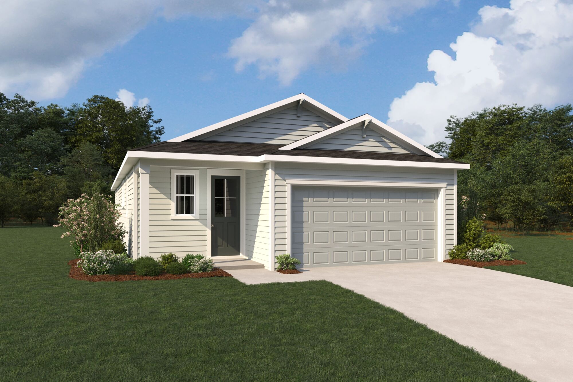  Elevation Front with garage, door and window