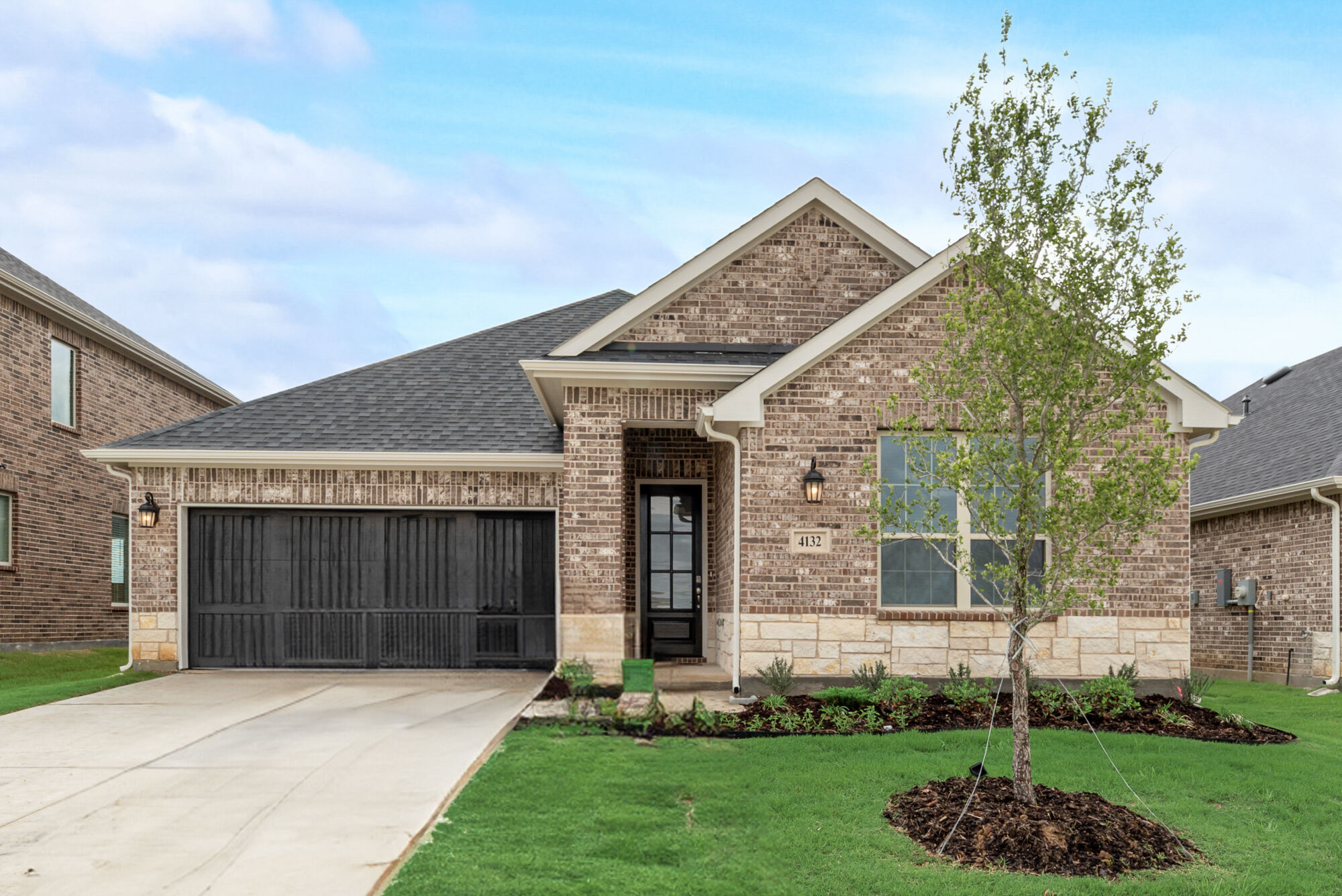 Elevation Front with garage, door and window