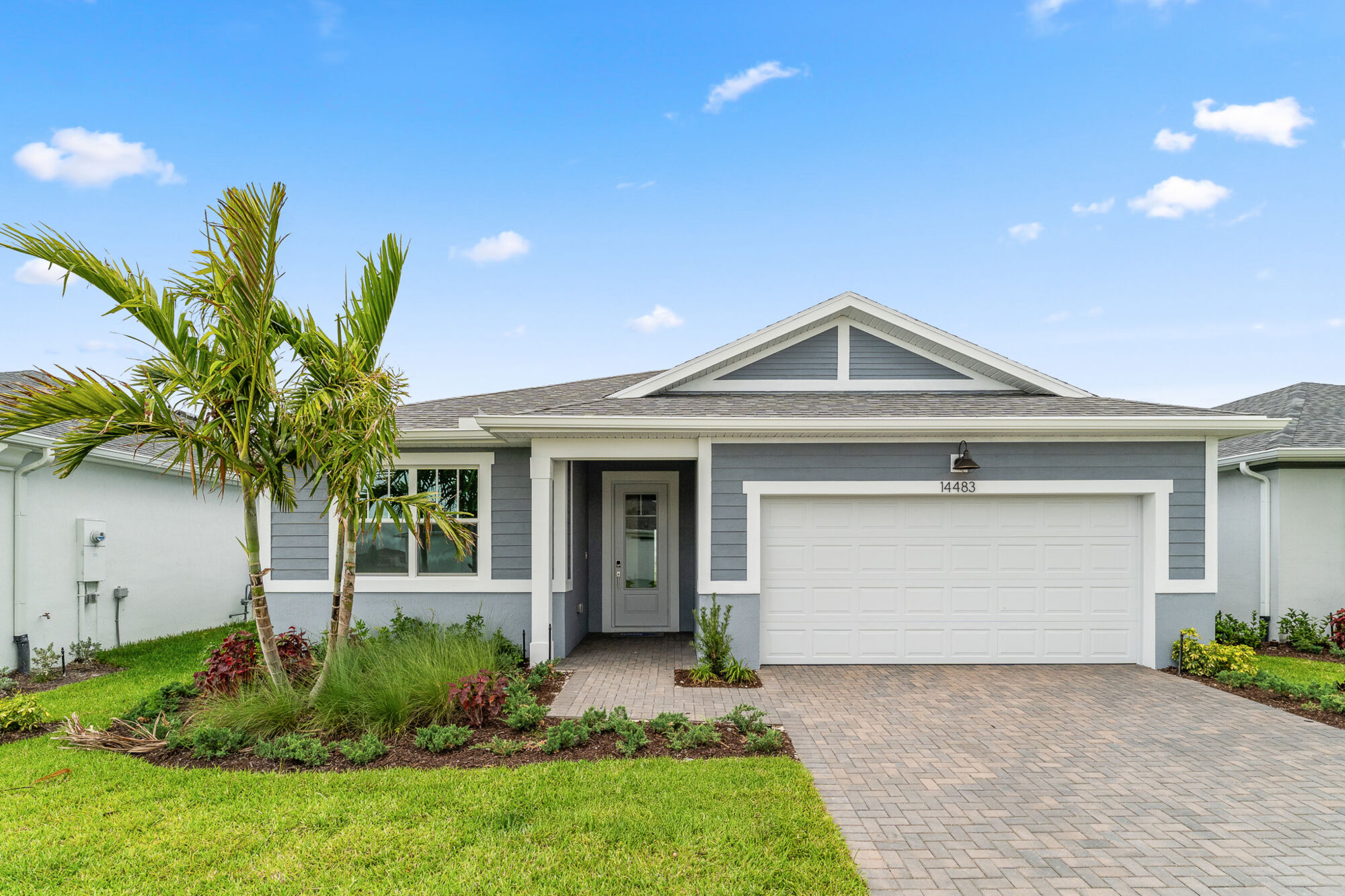  Elevation Front with window, garage and door