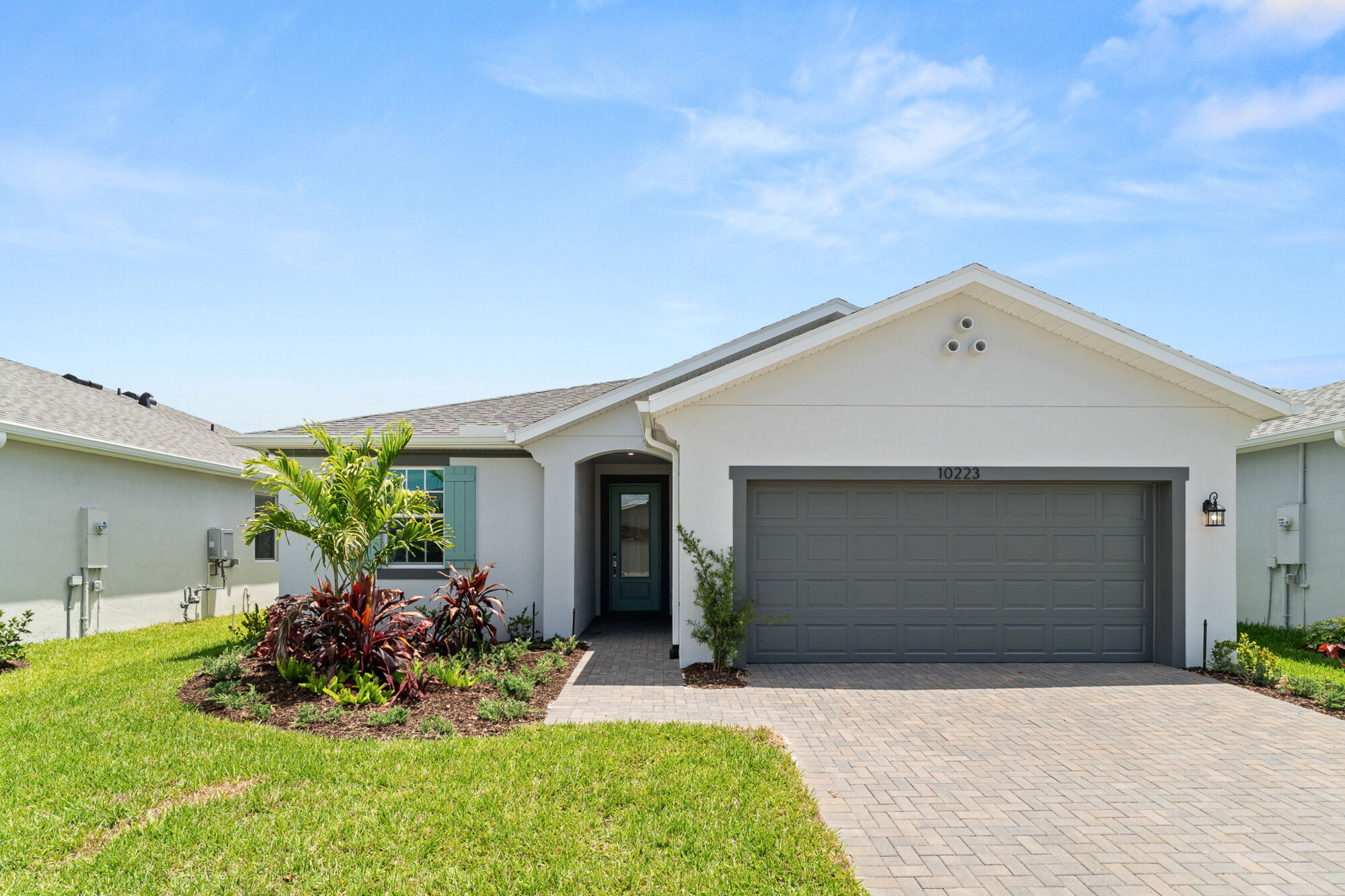  Elevation Front with garage, window and door