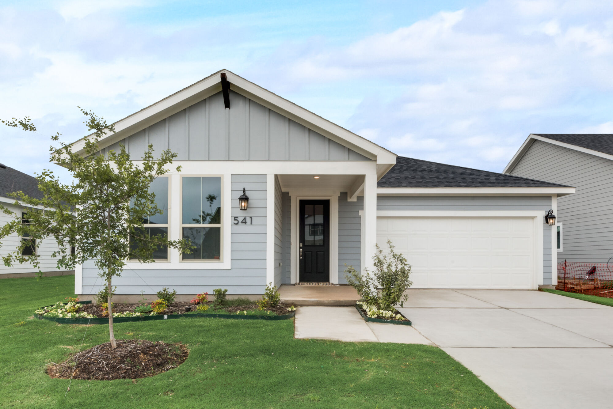Front Porch with door, window and tile flooring